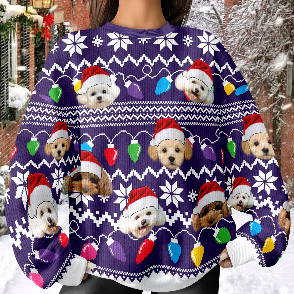 Custom Photo Xmas Leds Dog Ugly Sweater HO82 900078 - Image 8
