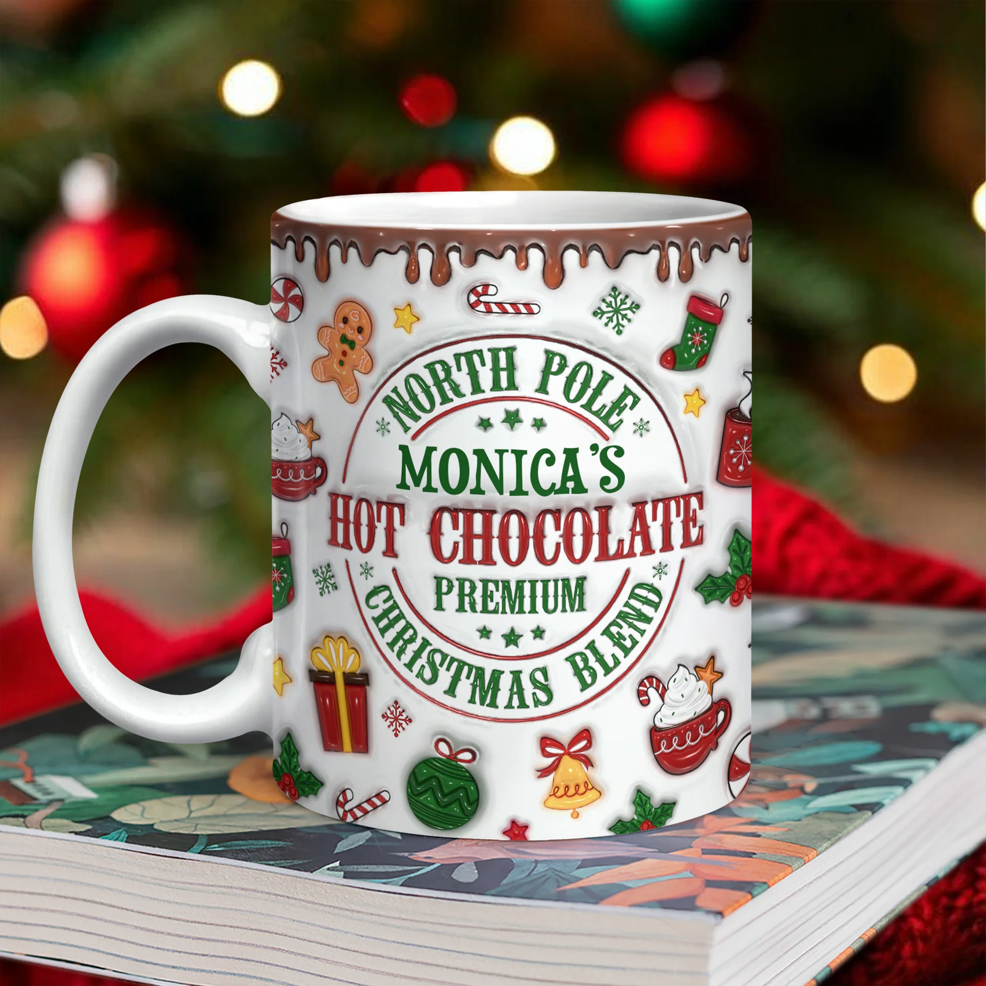 Custom Name North Pole Hot Cocoa - Personalized Ceramic Coffee 3D Inflated Effect Mug CH07 899768 - Image 11