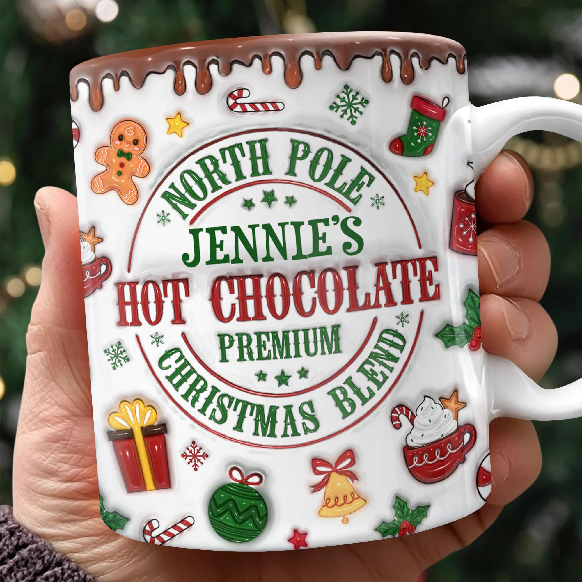 Custom Name North Pole Hot Cocoa - Personalized Ceramic Coffee 3D Inflated Effect Mug CH07 899768 - Image 5