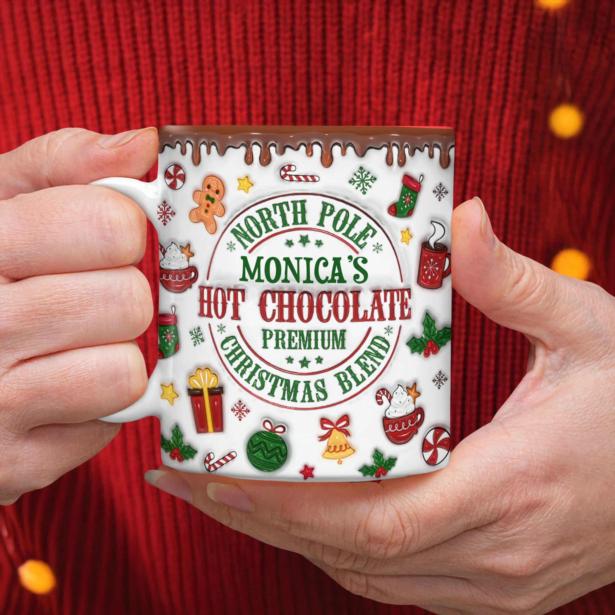 Custom Name North Pole Hot Cocoa - Personalized Ceramic Coffee 3D Inflated Effect Mug CH07 899768 - Image 9