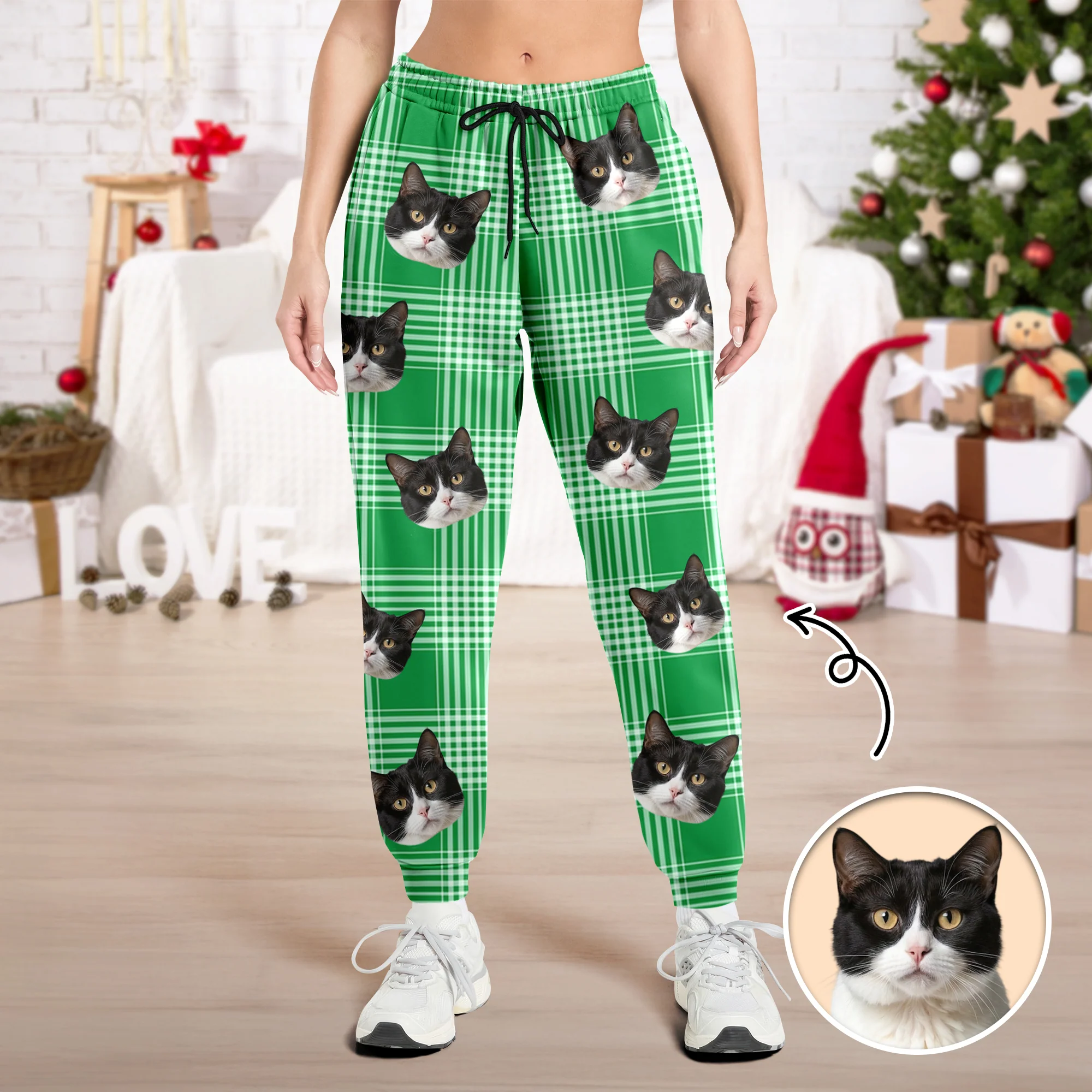 Custom Cat Photo Sweatpants Gift For Christmas HO82 894862 - Image 2