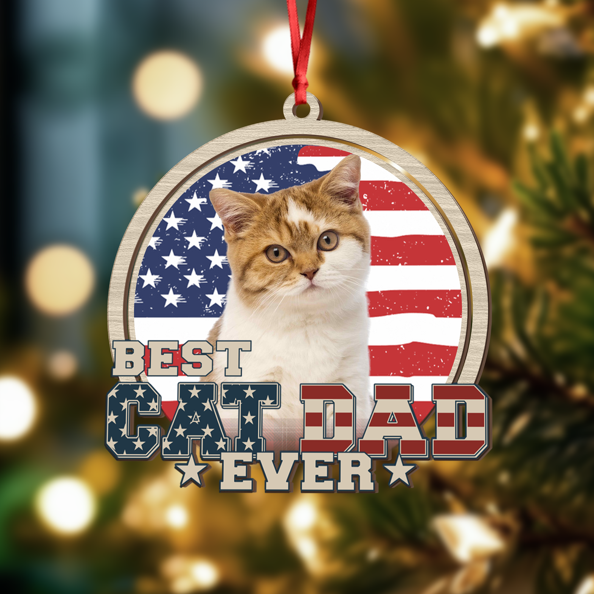 Custom Photo Best Cat Mom Cat Dad Wood Ornament LM32 895921 - Image 6