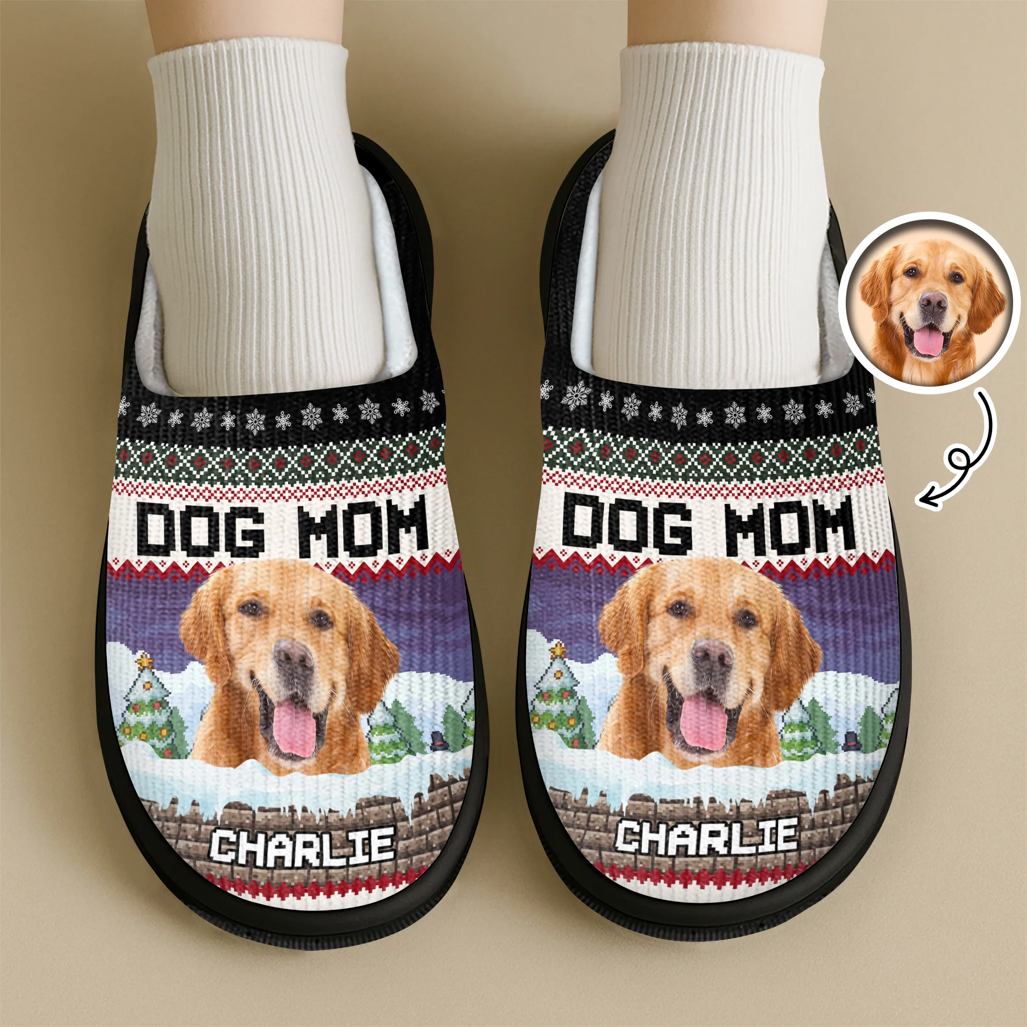 Custom Photo Dog Personalized Slippers Christmas Gift For Dog Lover CH07 896400 - Image 5