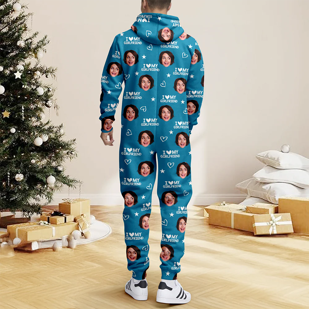 Custom Photo I Love My BoyfriendGirlfriend Valentine's Gift Onesie Pajamas For Couple HO82 900058 - Image 5