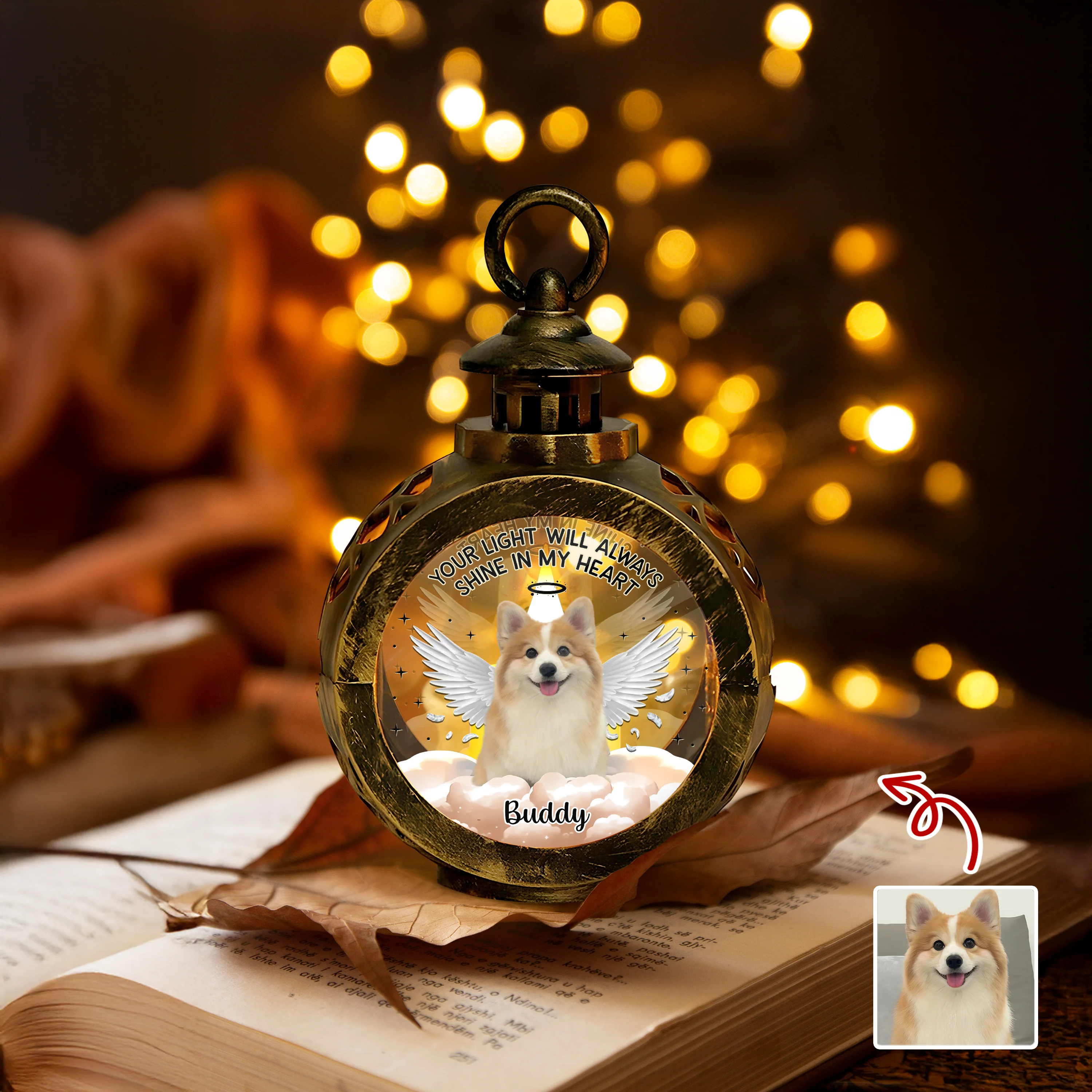 Custom Photo Your Wings Were Ready But My Heart Was Not Dog Candlelight Lantern Ornament HO82 894864 - Image 2