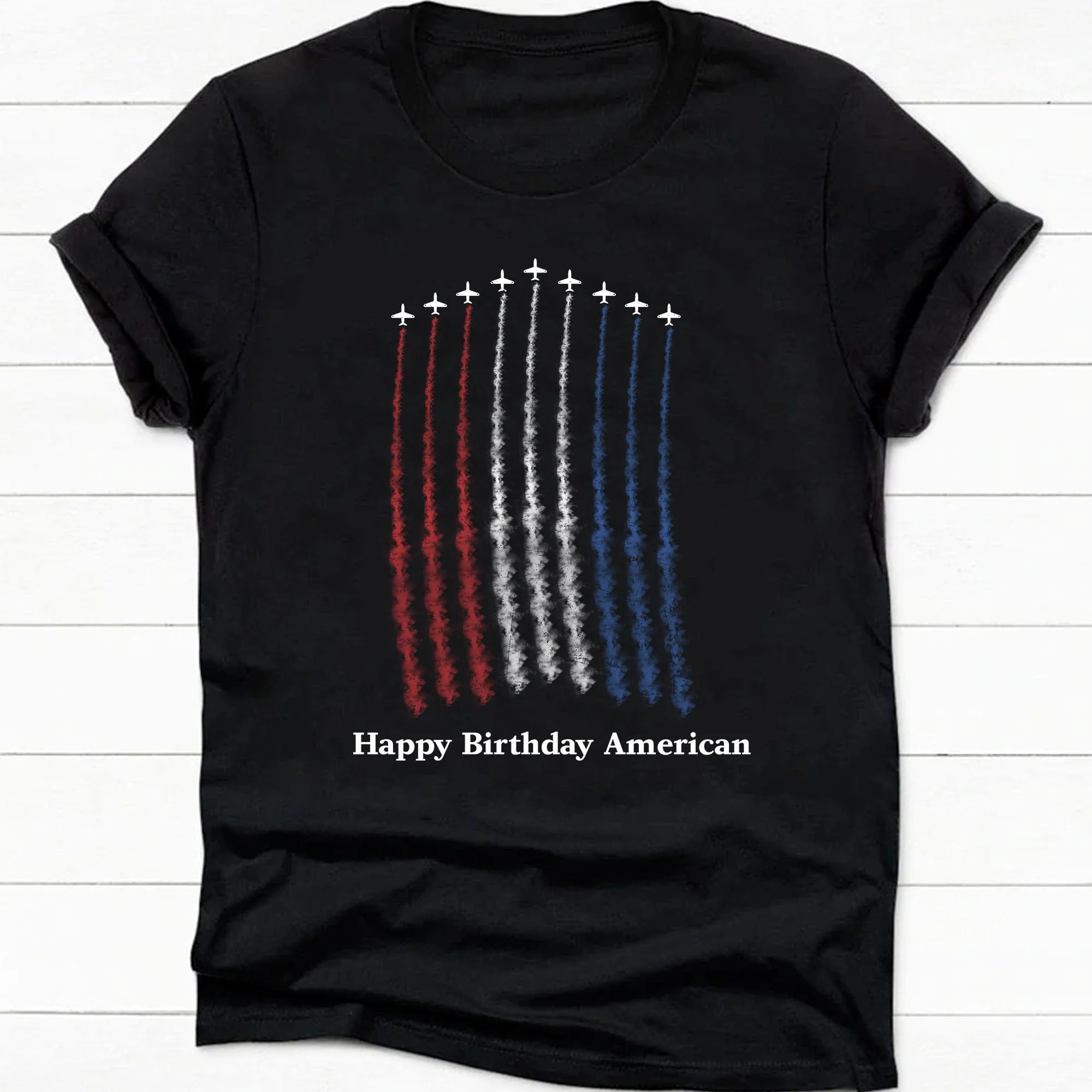 Red White Blue Air Force Flyover Personalized Custom 4 Th Of July Shirt H363 - Image 3