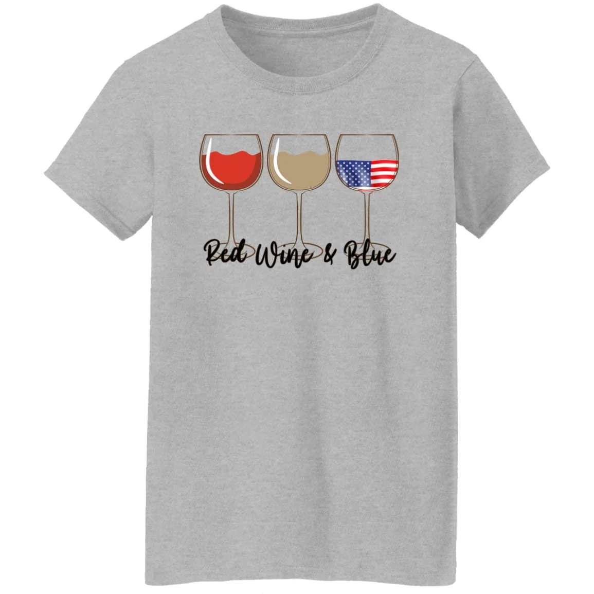 Red Wine Blue 4th of July Patriotic Shirt H398 - Image 4