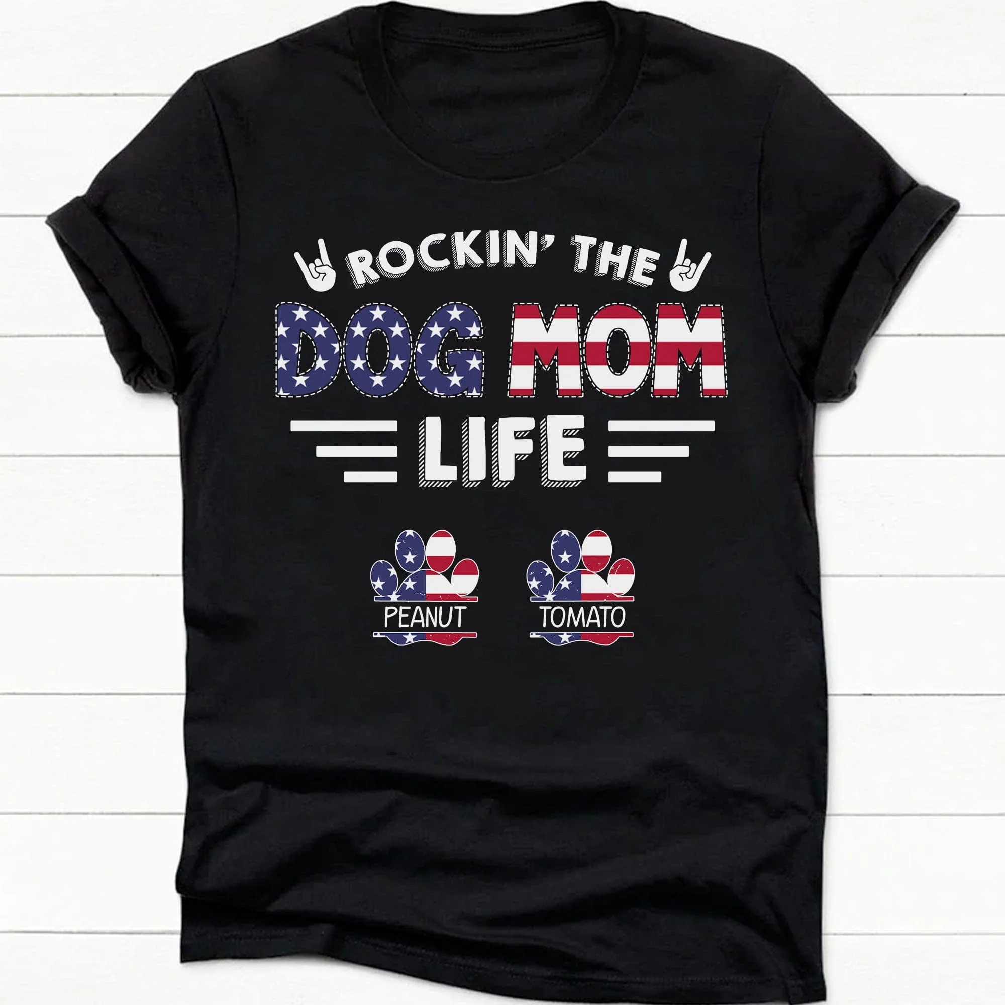 Rockin' The American Dog Dad Life Personalized Custom Dog Shirt C395 - Image 4