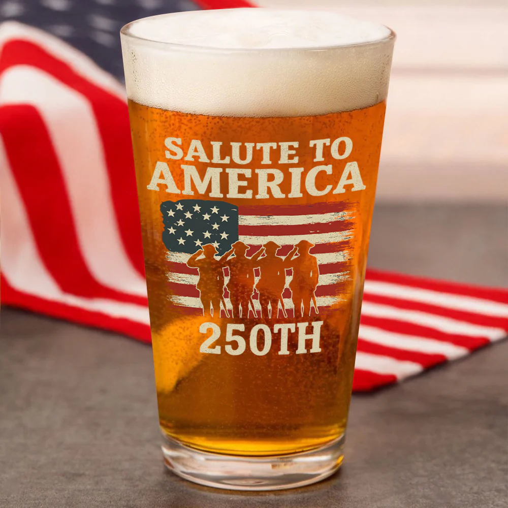 Salute To America Veteran Beer Glass Happy 250th Anniversary of America Gifts CH07 896728