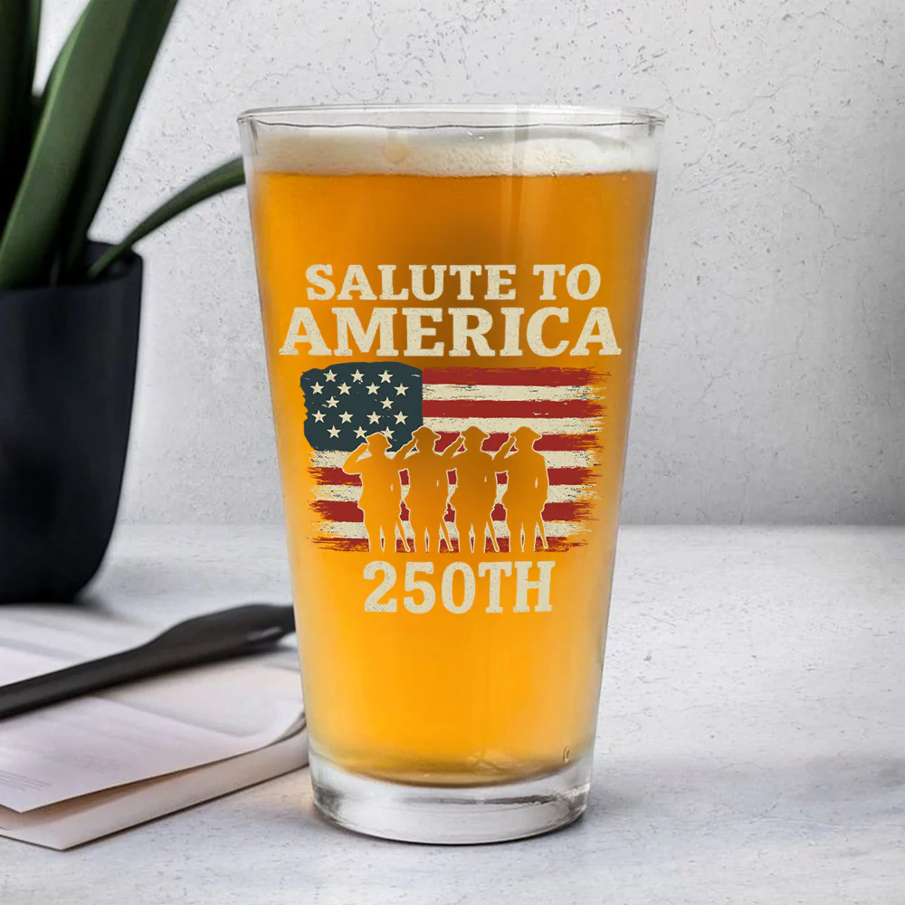Salute To America Veteran Beer Glass Happy 250th Anniversary of America Gifts CH07 896728 - Image 3