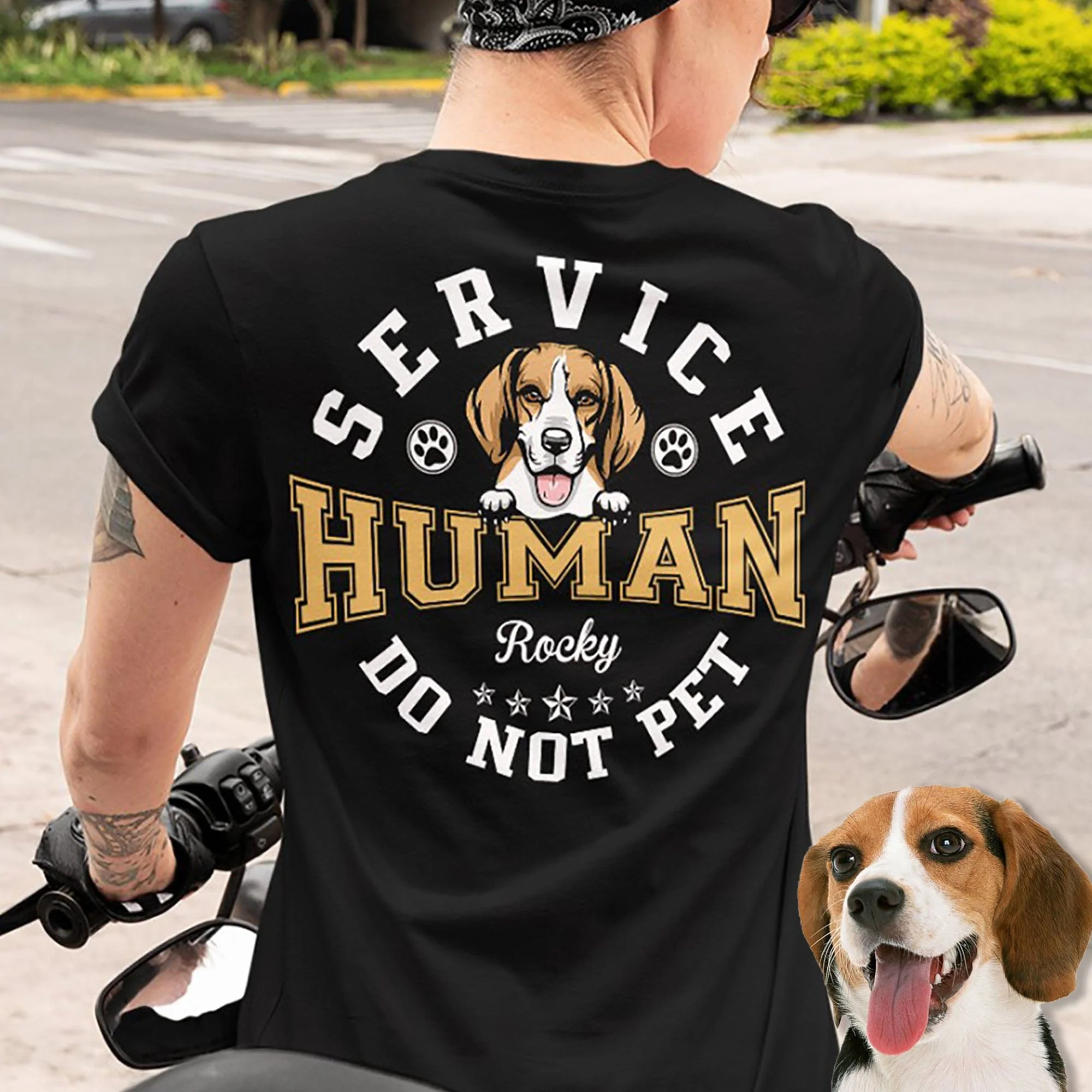 Service Human Personalized Custom Dog Backside Shirt C433 - Image 3
