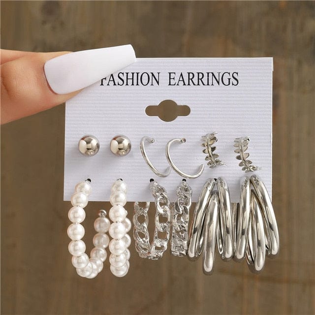 Set Metal Dangle Earrings - Image 3