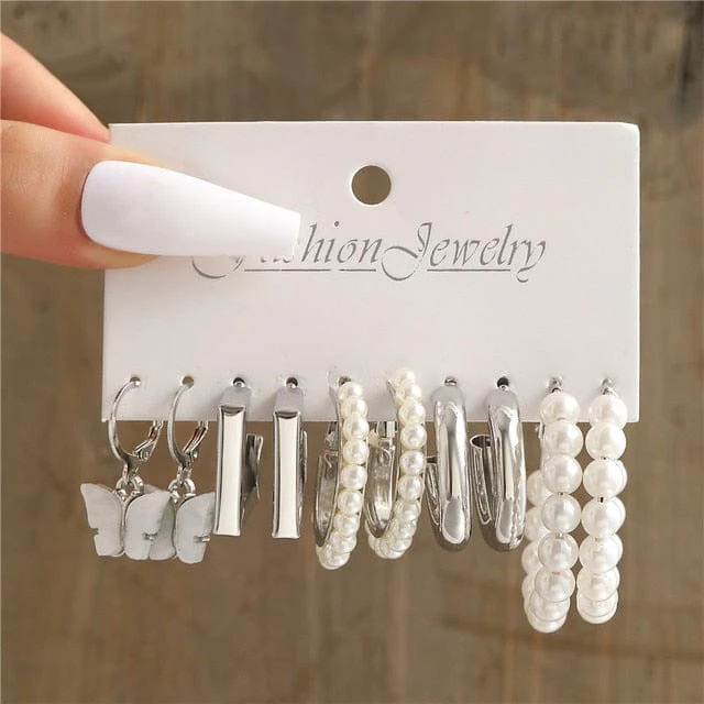 Set Metal Dangle Earrings - Image 4