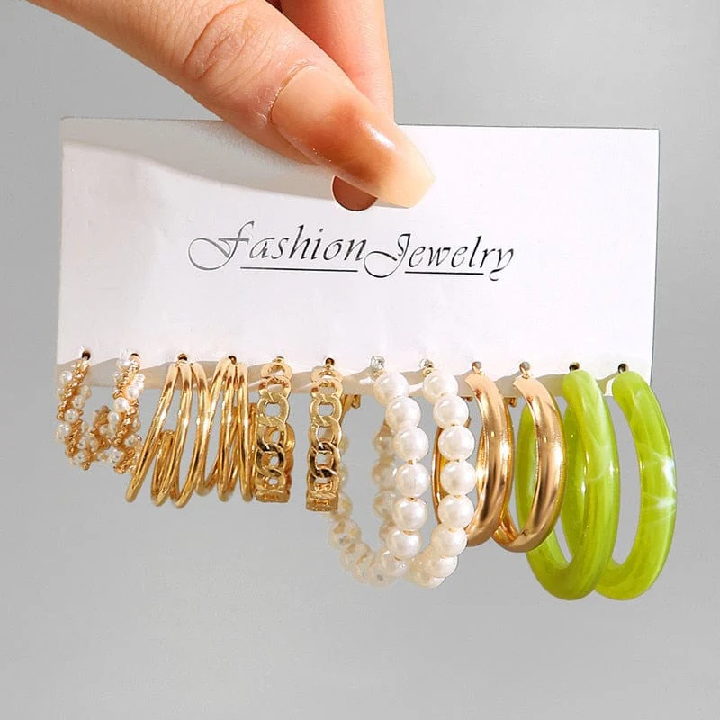Set Metal Dangle Earrings - Image 8