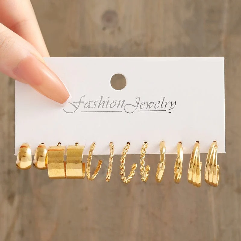Set Metal Dangle Earrings - Image 9