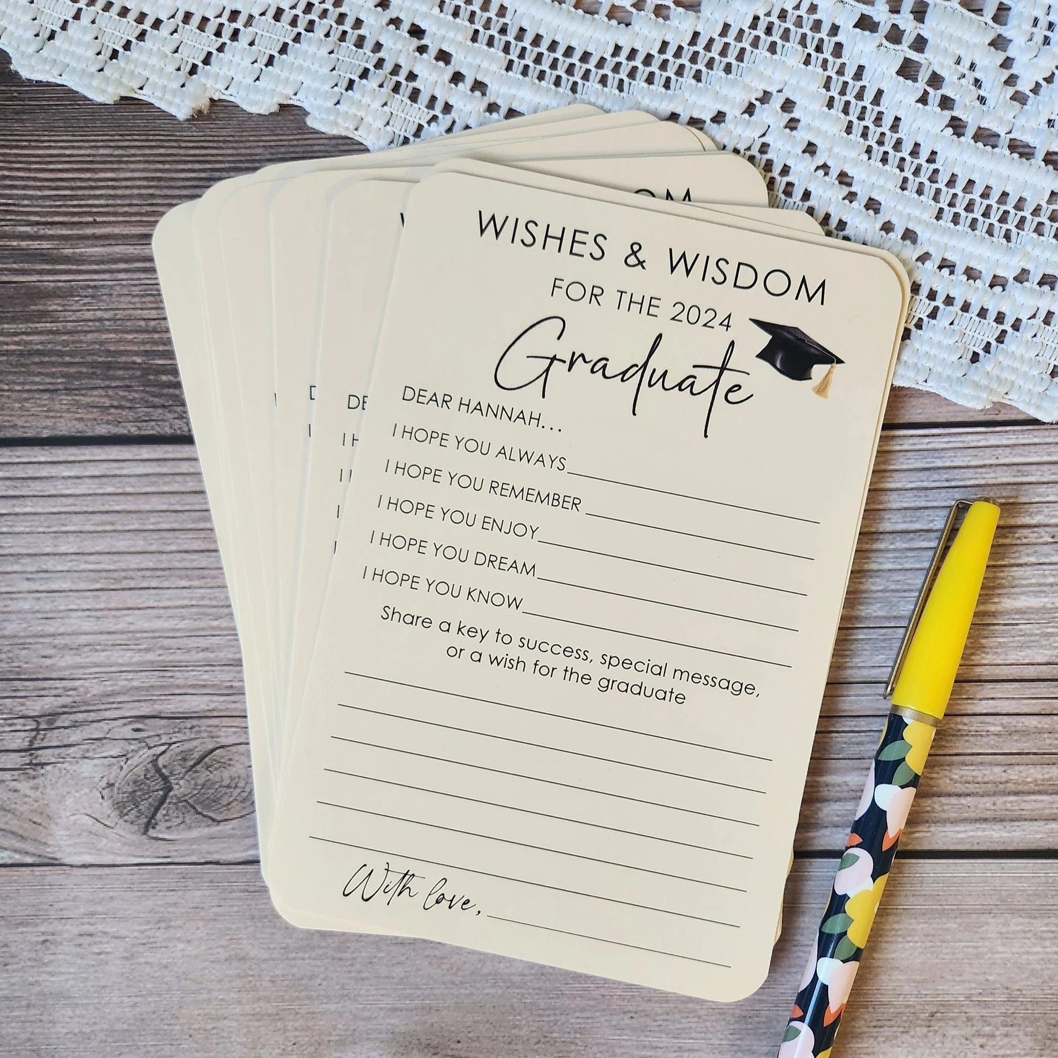 Set of 12 Graduation Wishes Cards - Advice Cards for Graduation Party - Graduation gift LM32 899753 - Image 3