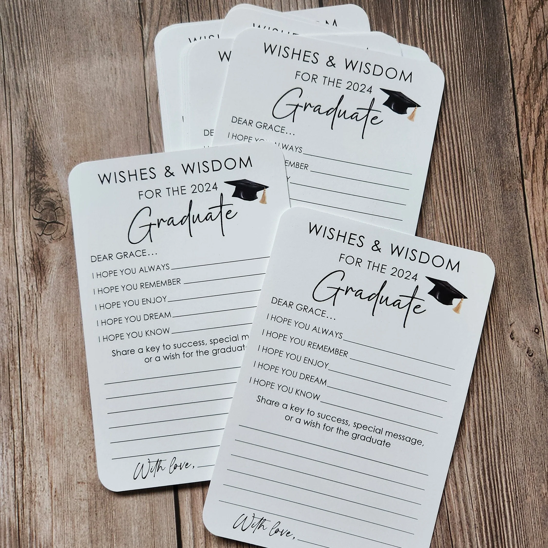 Set of 12 Graduation Wishes Cards - Advice Cards for Graduation Party - Graduation gift LM32 899753 - Image 4