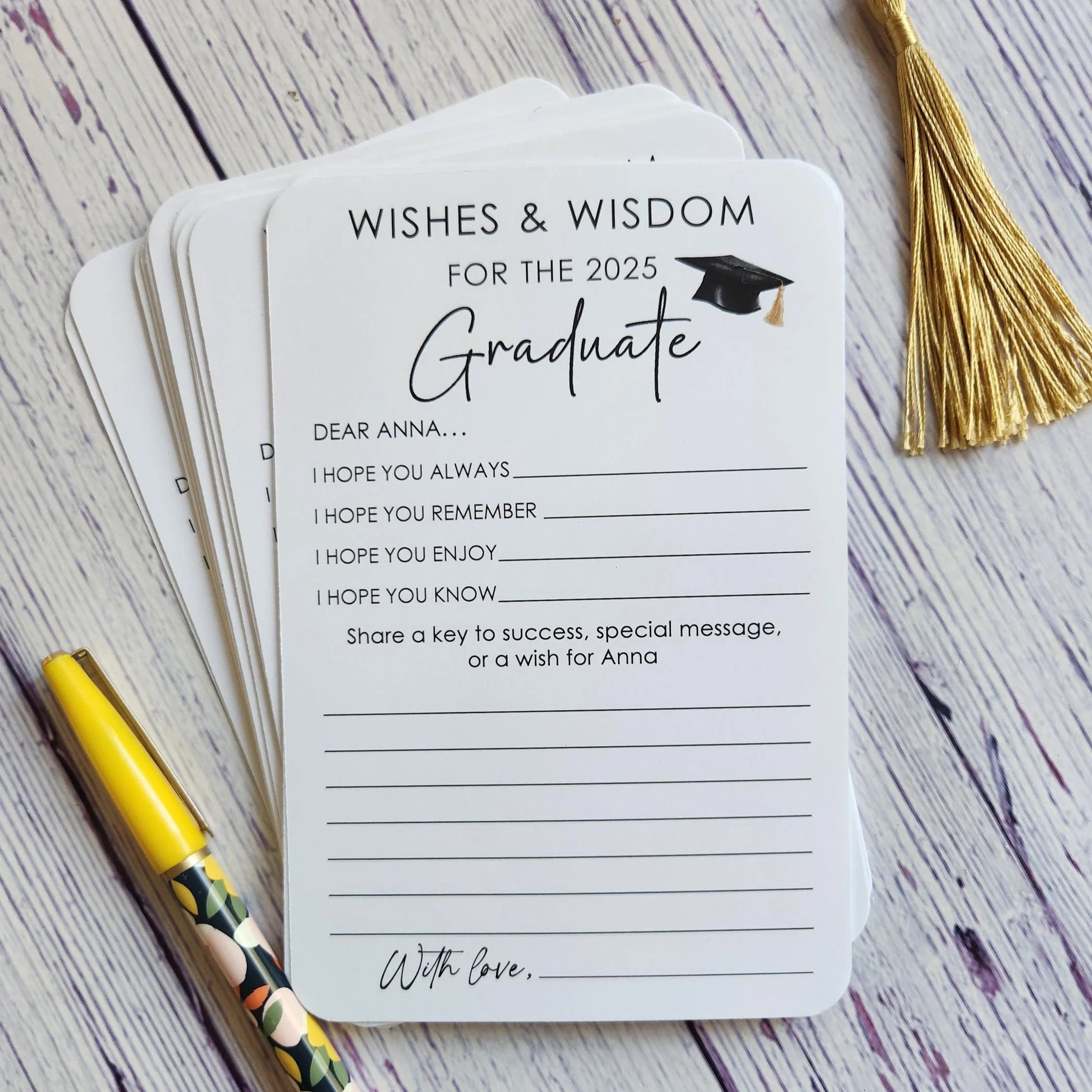 Set of 12 Graduation Wishes Cards - Advice Cards for Graduation Party - Graduation gift LM32 899753 - Image 7