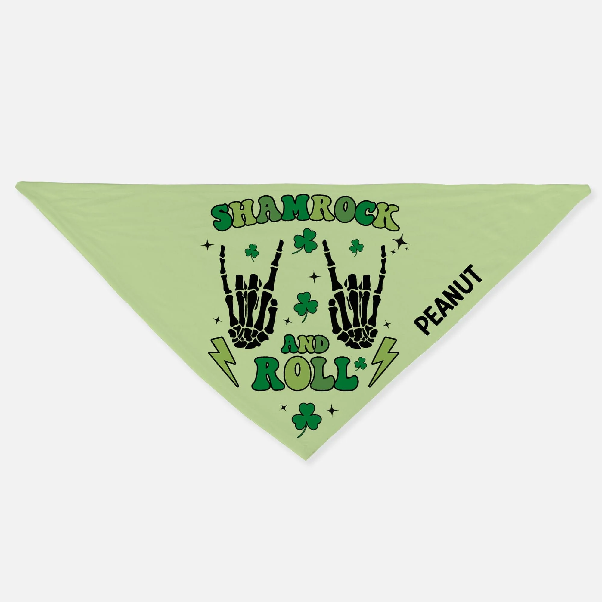 Shamrock And Roll St. Patrick's Day Bandana Personalized Dog Cat Pet Bandana C619 - Image 2
