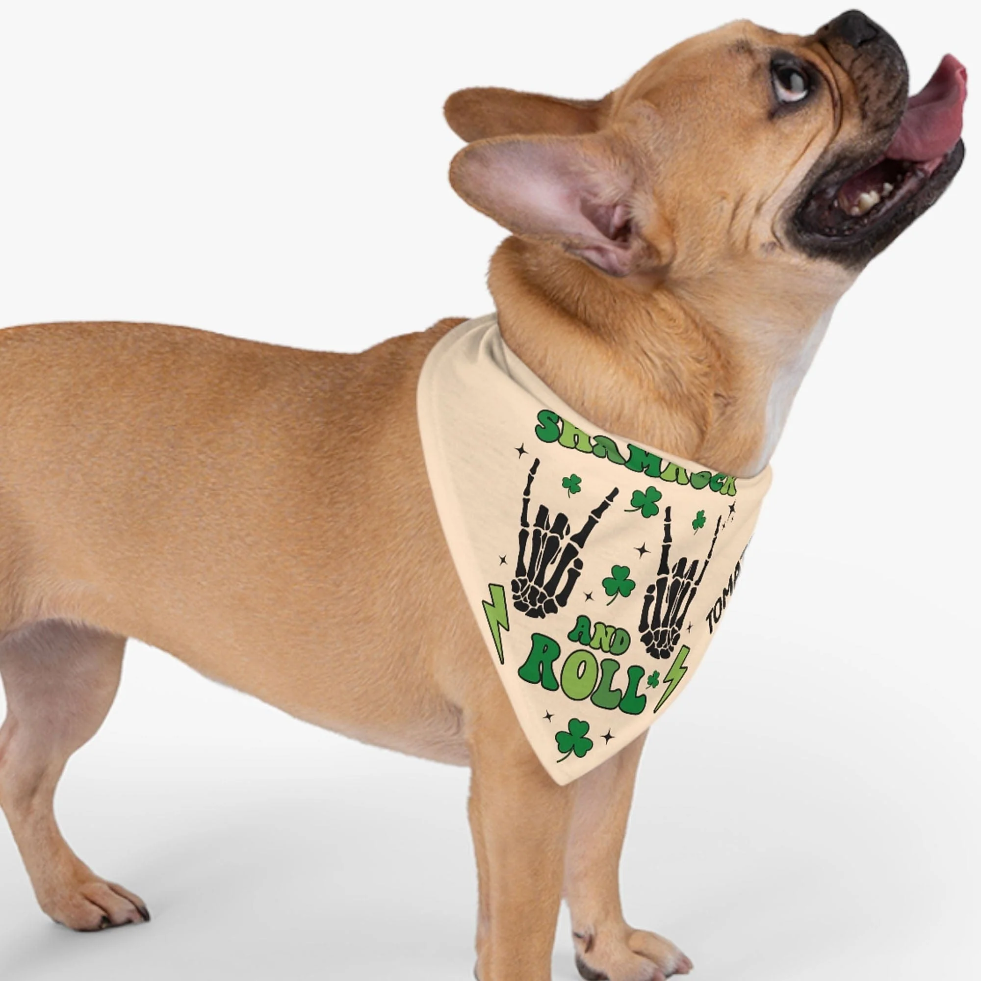 Shamrock And Roll St. Patrick's Day Bandana Personalized Dog Cat Pet Bandana C619 - Image 3