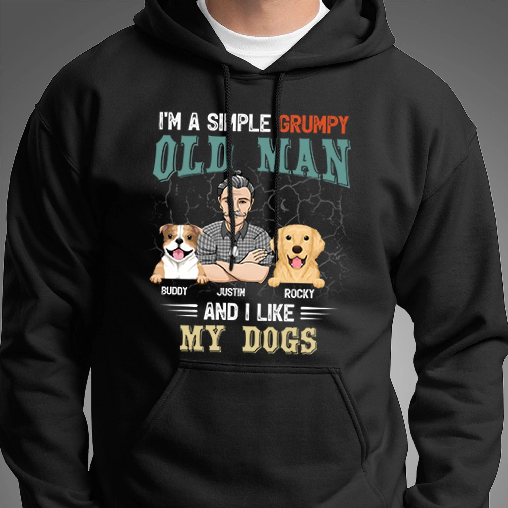 Simple Old Man Like Dogs Personalized Shirt T113 - Image 4