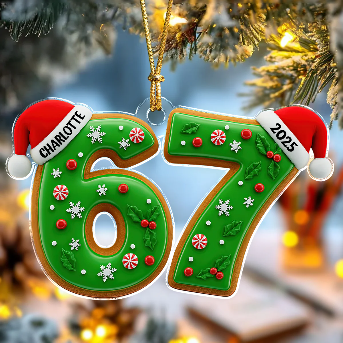 Six Seven Gen Alpha Humor Acrylic Ornament HO82 900506 - Image 3