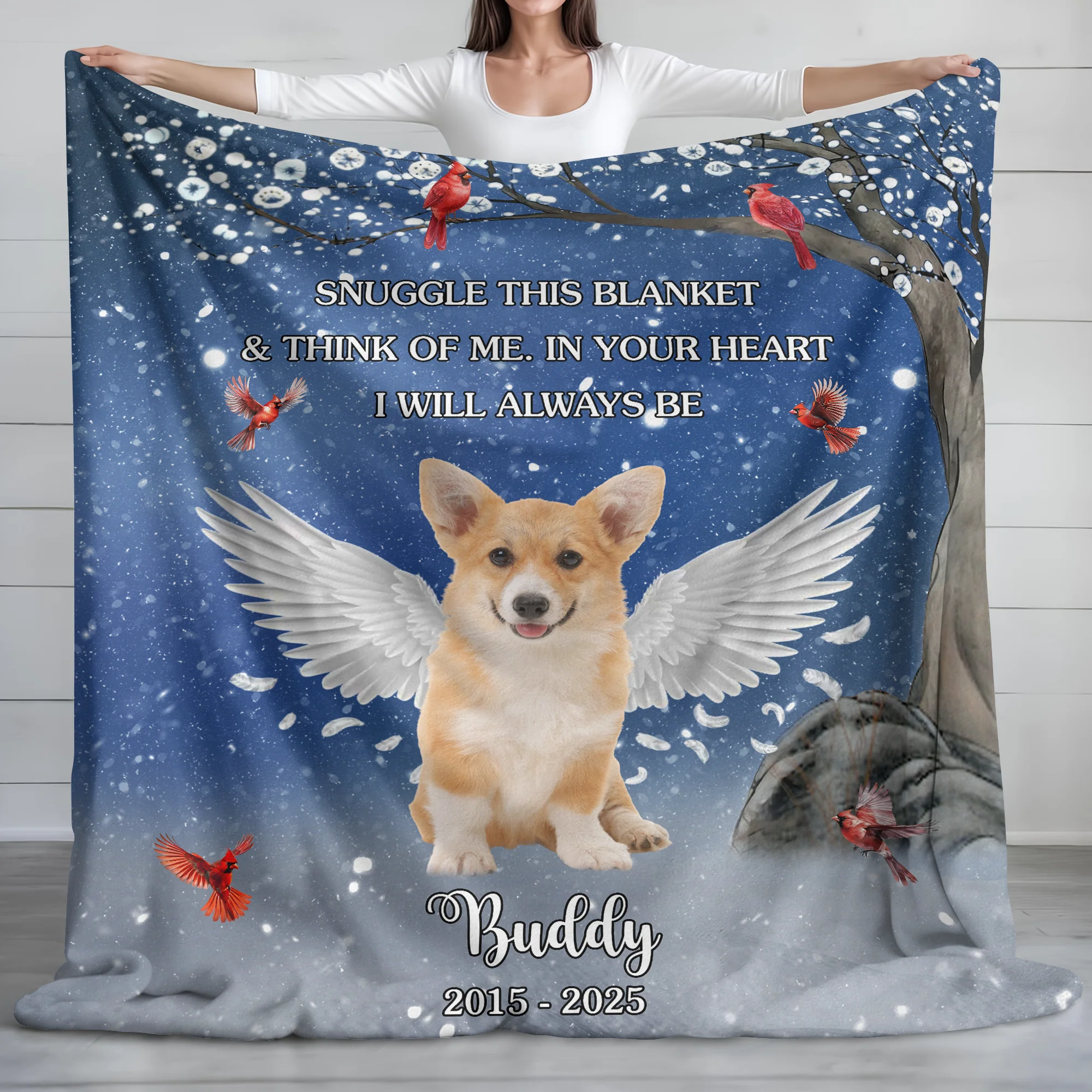 Snuggle This Blanket Memorial Pet Loss - Custom Dog Memorial Photo Blanket CH07 896482 - Image 2