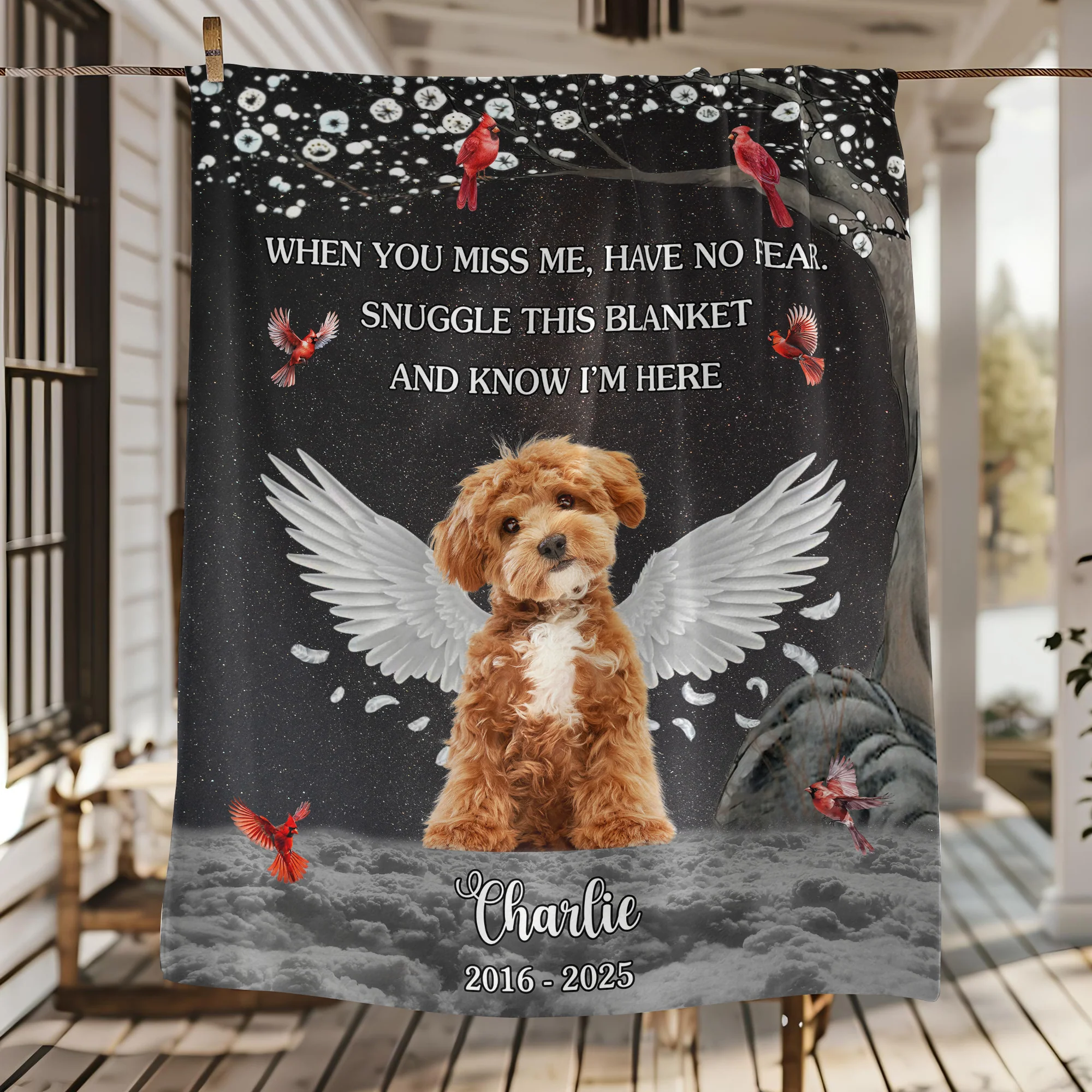 Snuggle This Blanket Memorial Pet Loss - Custom Dog Memorial Photo Blanket CH07 896482 - Image 4