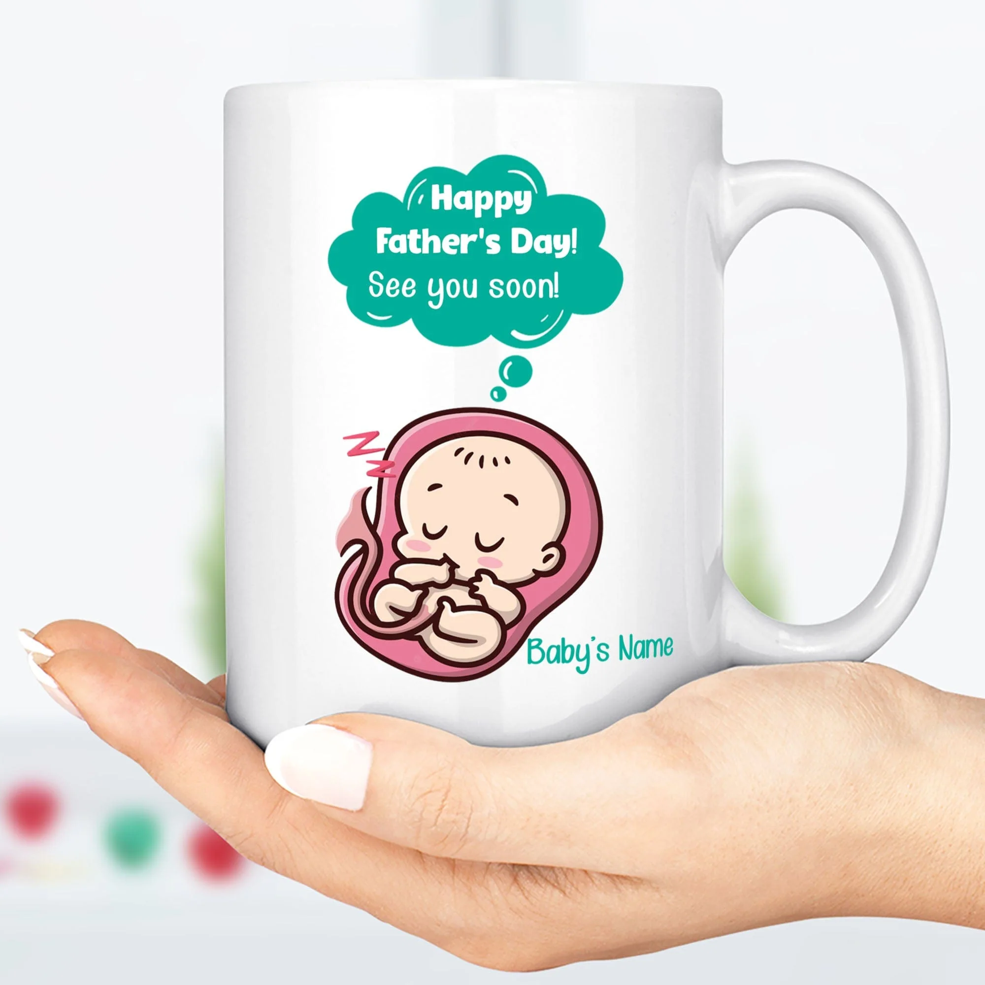 Soon To Be Mug, Father's Day Mug, Expectant Father, Daddy To Be, Pregnancy Mug, Unborn Baby, First Time Dad, Baby, Utero, Unique, Funny C302 - Image 2