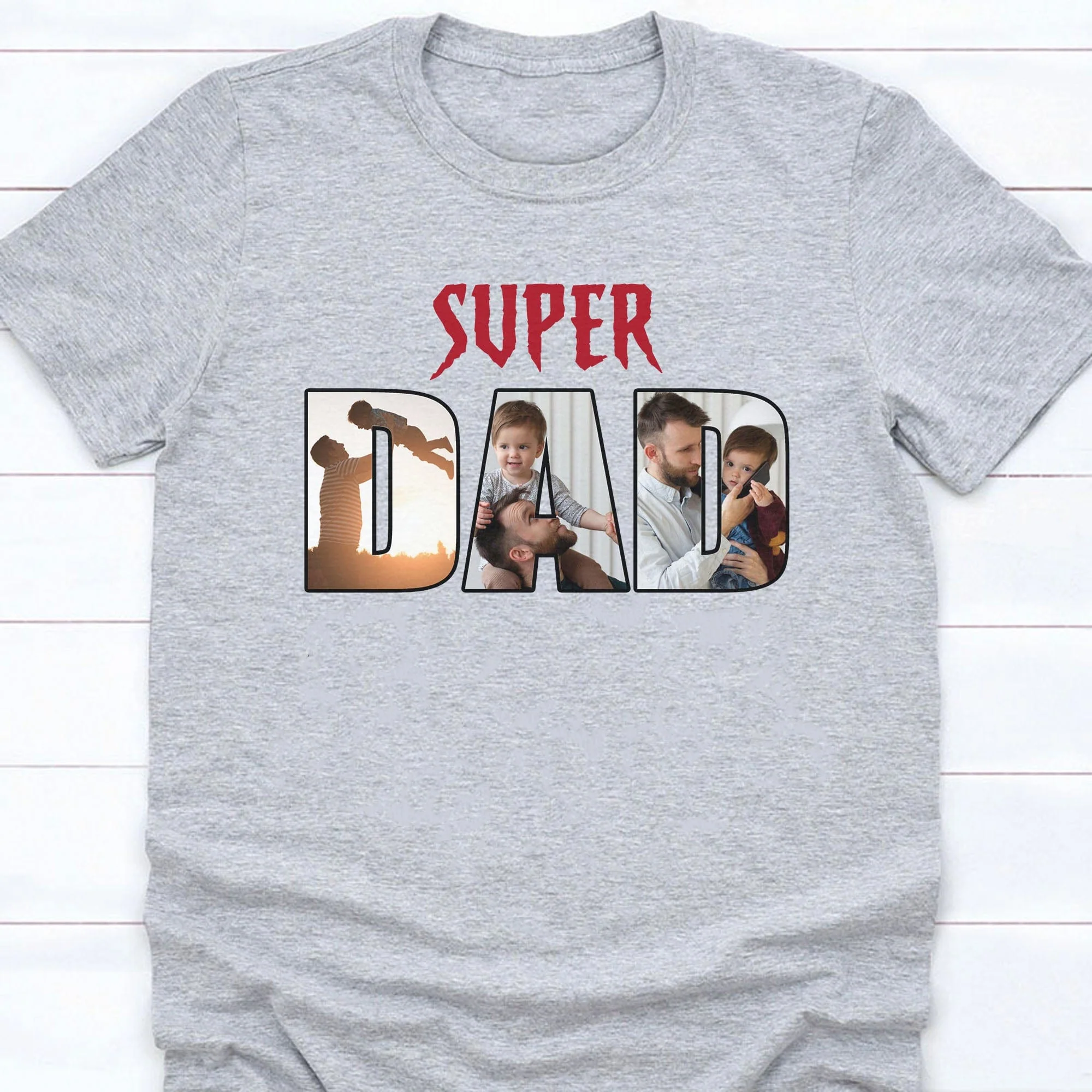 Super Dad Personalized Custom Family Photo Shirt 890721 - Image 3