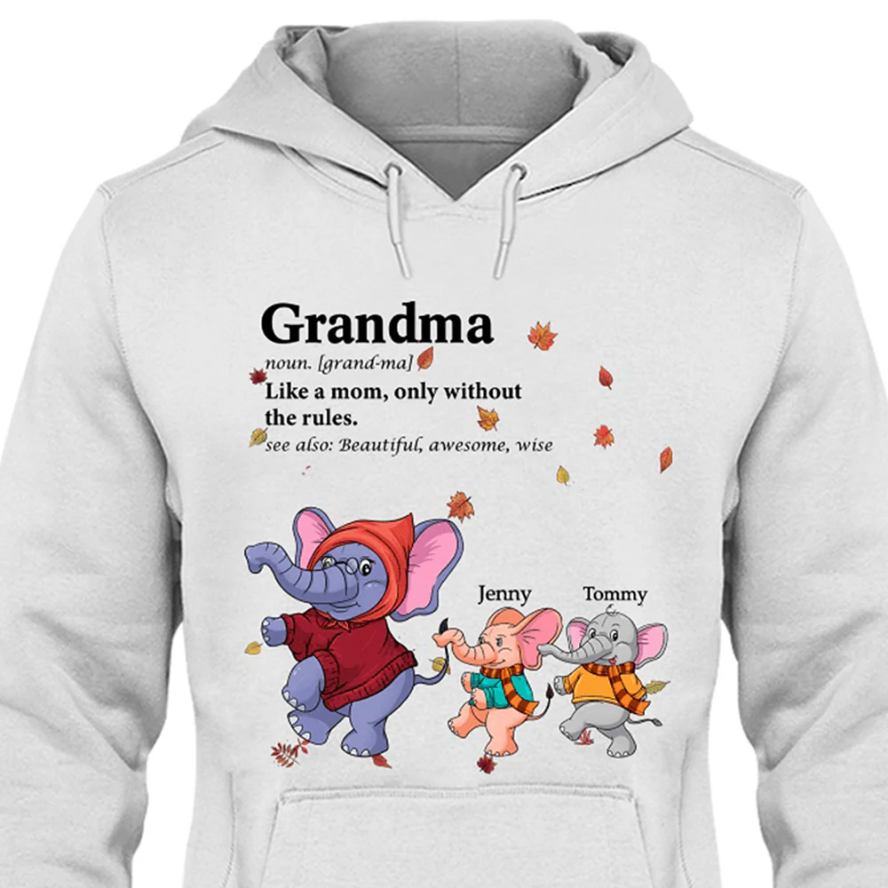 Grandma Awesome And Kids Elephant Family Shirt - Image 3