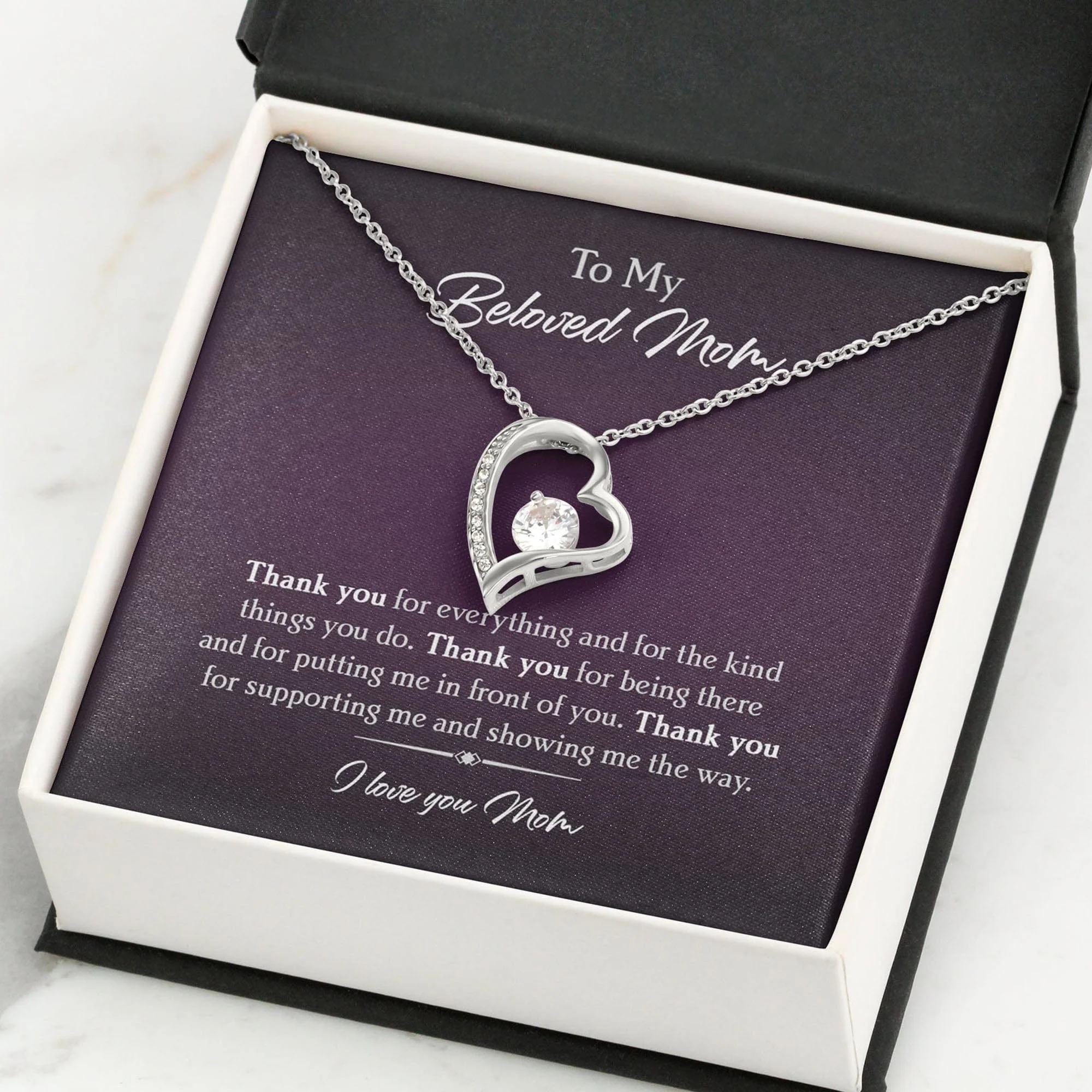 Thank You For Everything Personalized Mother's Day Message Card Necklace C220 - Image 2