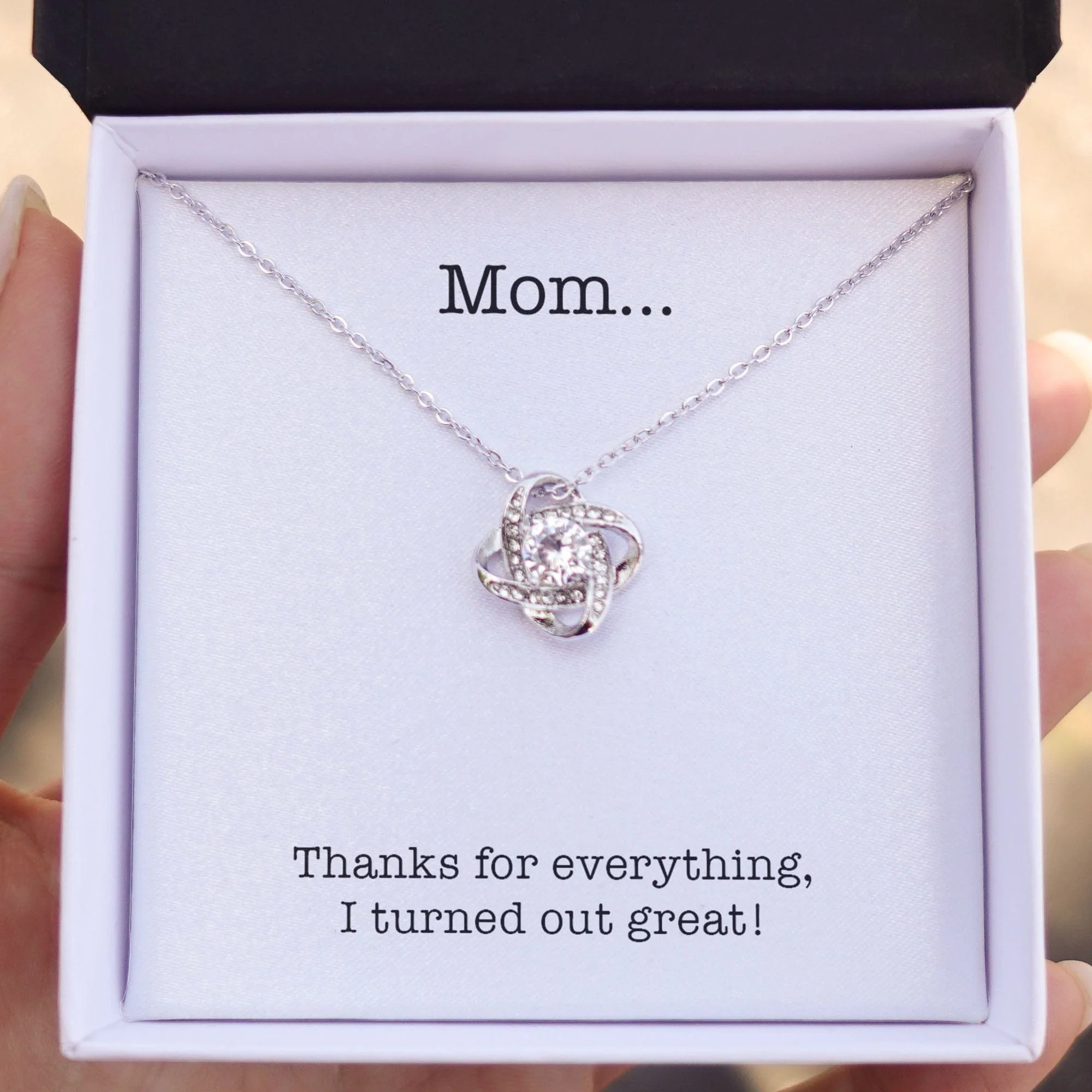 Thanks For Everything Personalized Funny Mother's Message Card Necklace C267