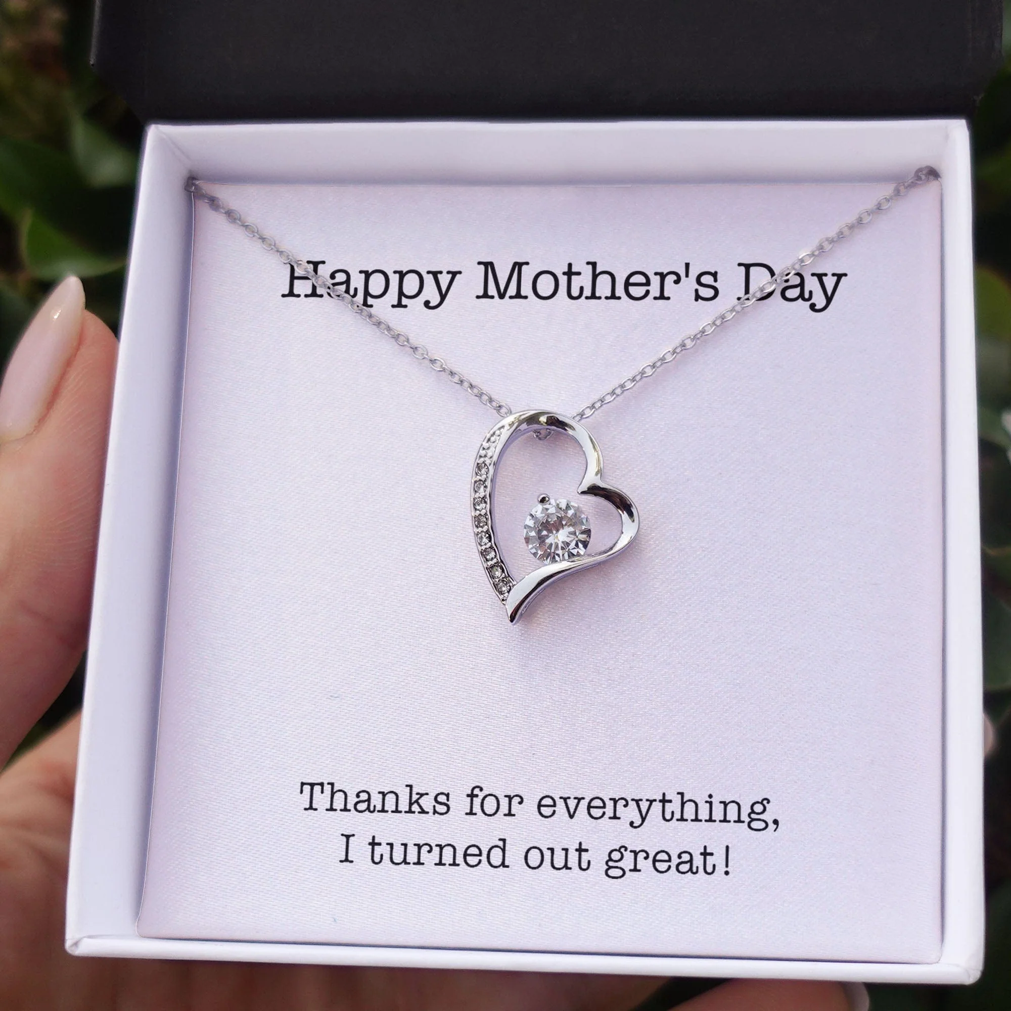 Thanks For Everything Personalized Funny Mother's Message Card Necklace C267 - Image 3