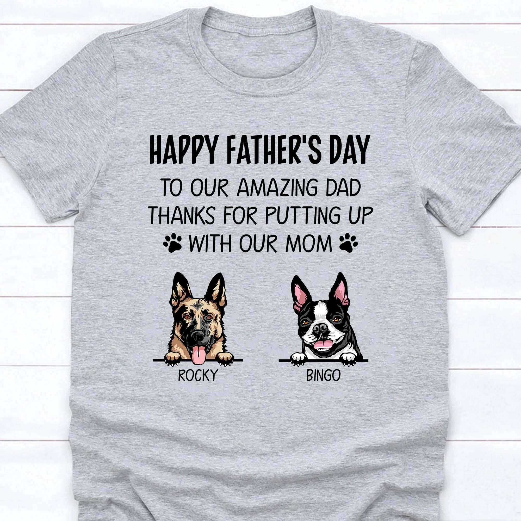 Thanks For Putting Up With My Mom Personalized Custom Dog Dad Bright Shirt C349