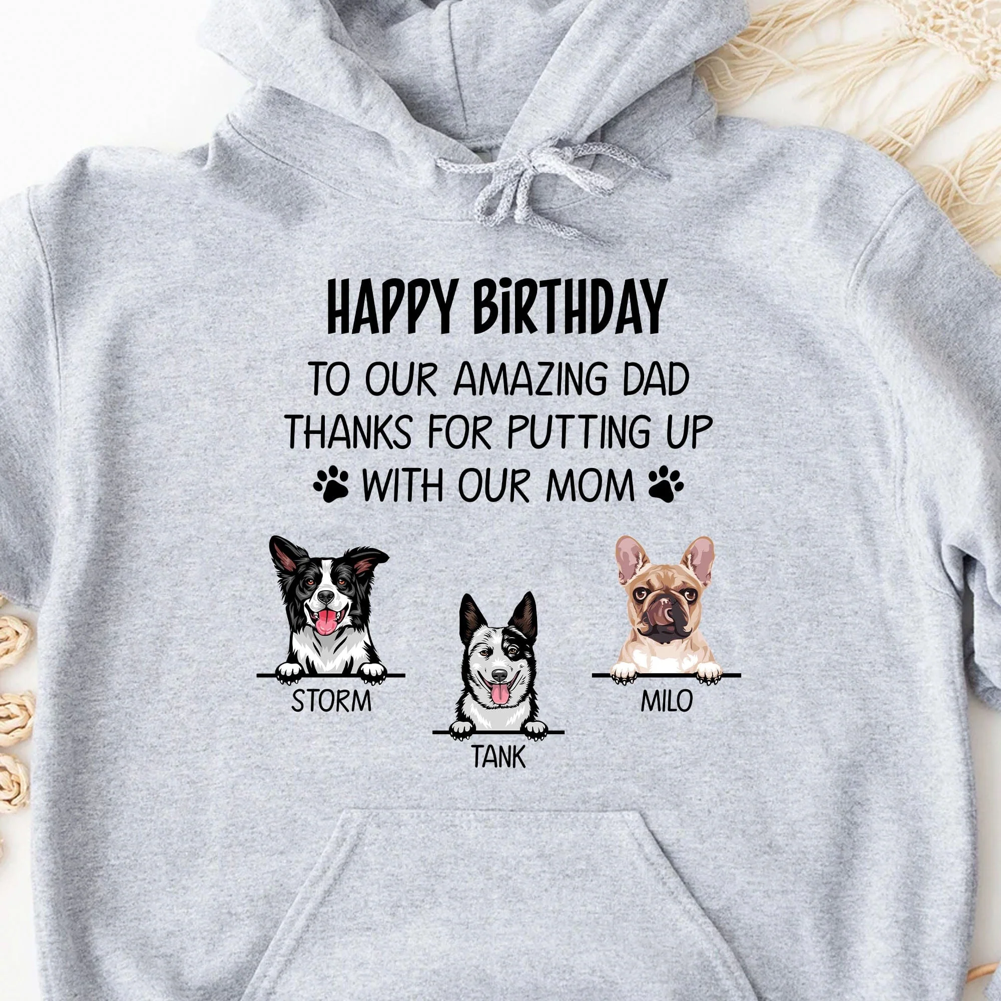 Thanks For Putting Up With My Mom Personalized Custom Dog Dad Bright Shirt C349 - Image 2