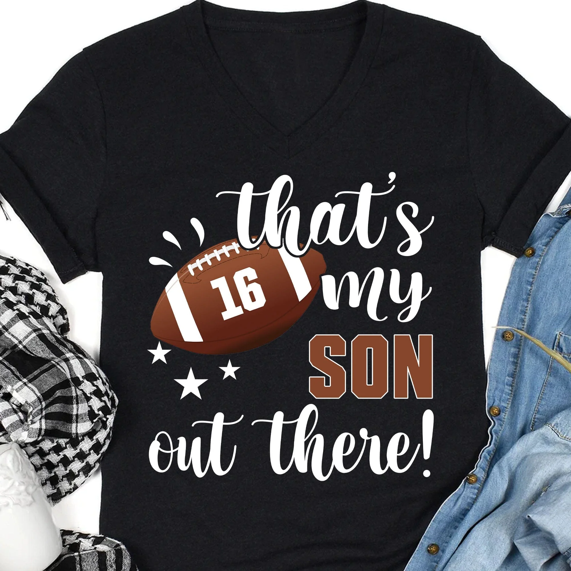 That's My Football Player Out There Personalized Custom Football Shirts C507 - Image 2
