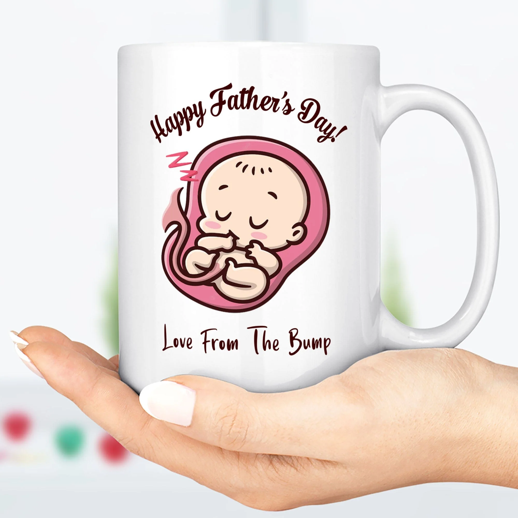 The Baby Bump, Father's Day Mug, Expectant Father, Daddy To Be, Pregnancy Mug, Unborn Baby, First Time Dad, Baby, Utero, Unique, Funny C303 - Image 2
