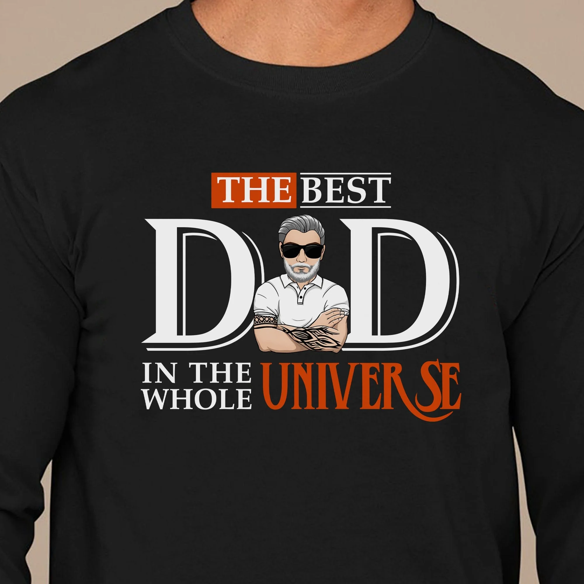 The Best Dad In The Whole Universe Personalized Custom Father's Day Birthday Dark Shirt C335 - Image 3