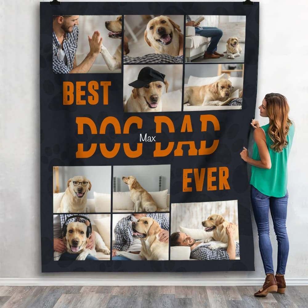Best Dog Dad Blanket, Best Dog Dad Gift HN590 - Image 2