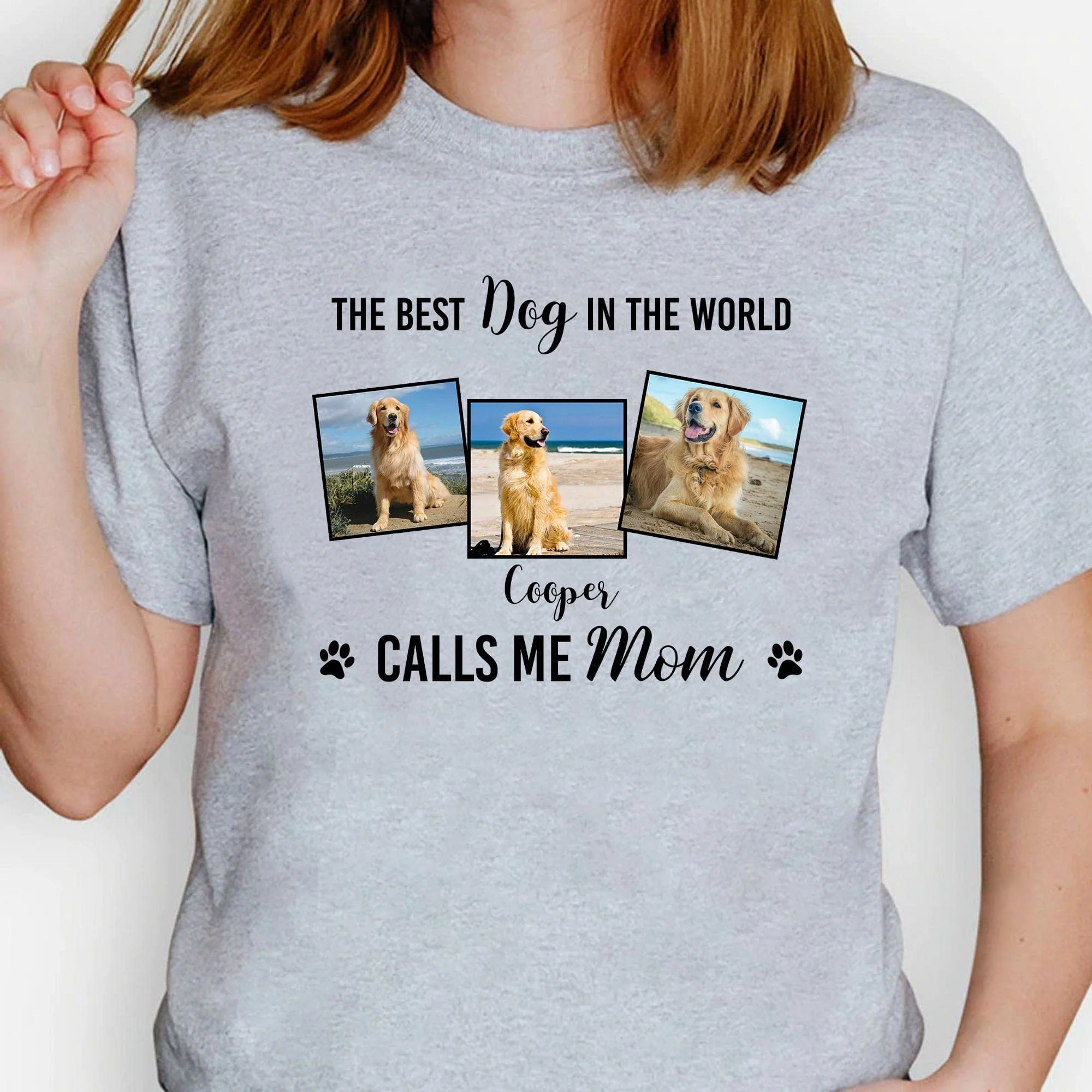 The Best Dog In The World Call Me Mom Personalized Custom Dog Photo Shirt H479