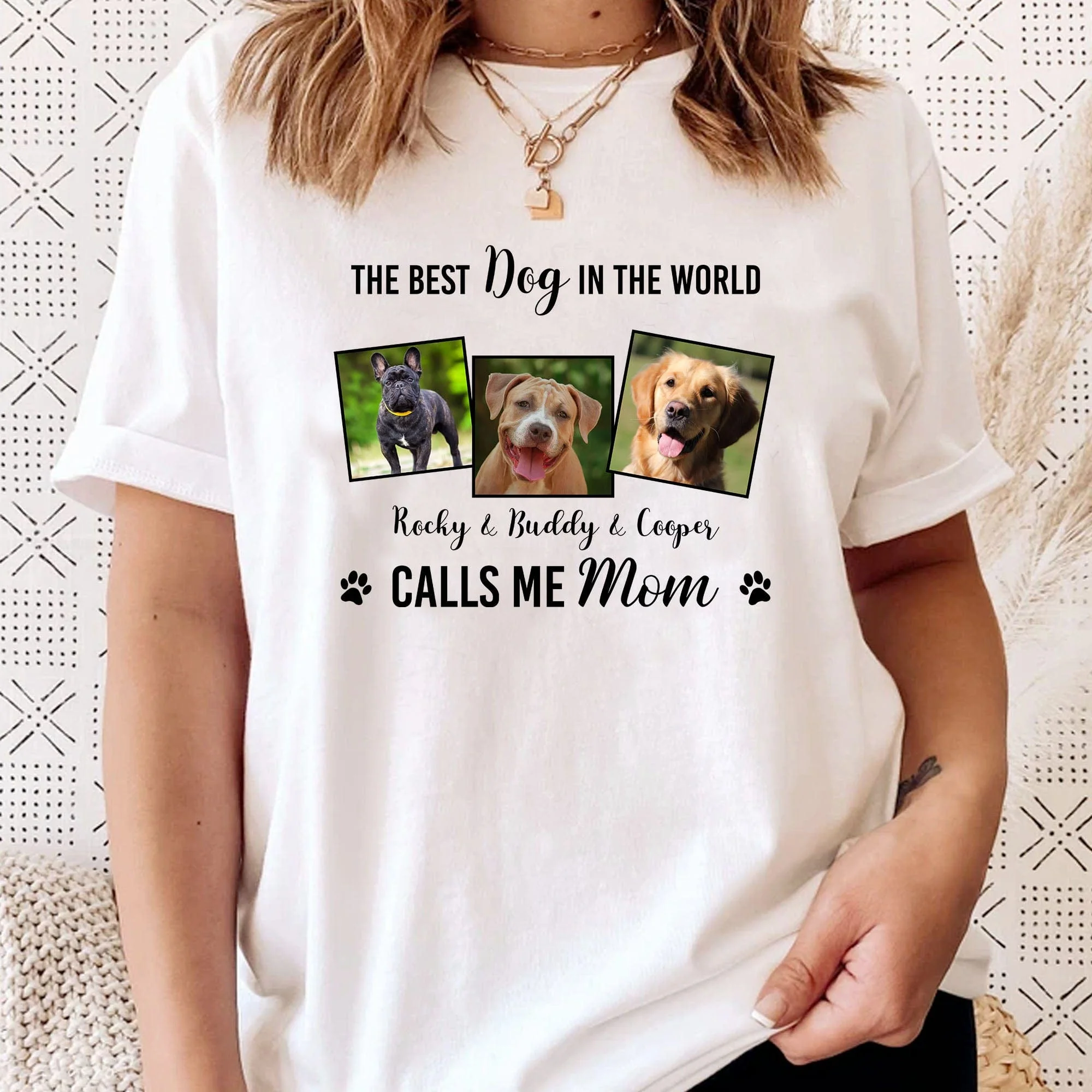 The Best Dog In The World Call Me Mom Personalized Custom Dog Photo Shirt H479 - Image 3