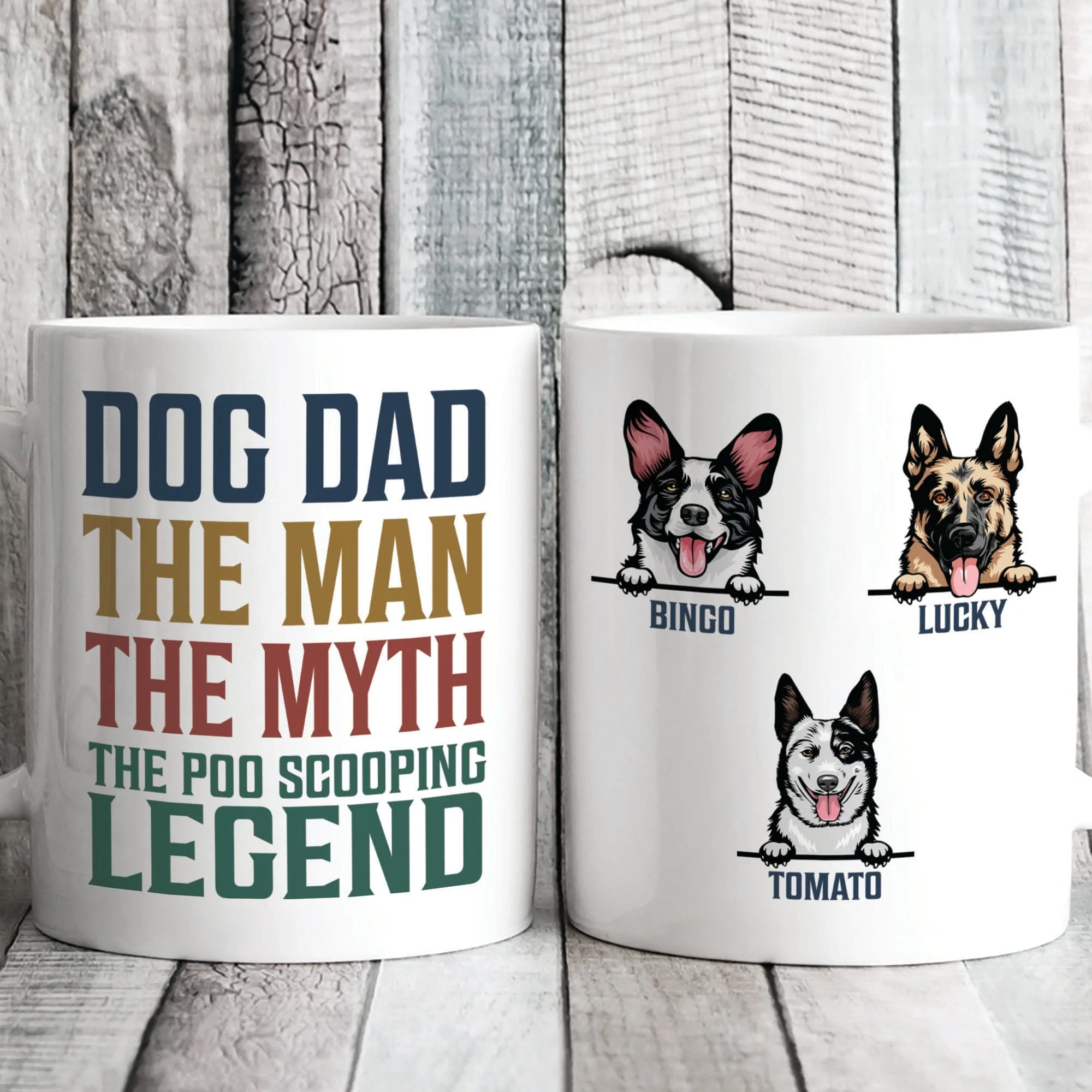 The Dog Dad Poo Scooping Legend Personalized Custom Dog Mug C338