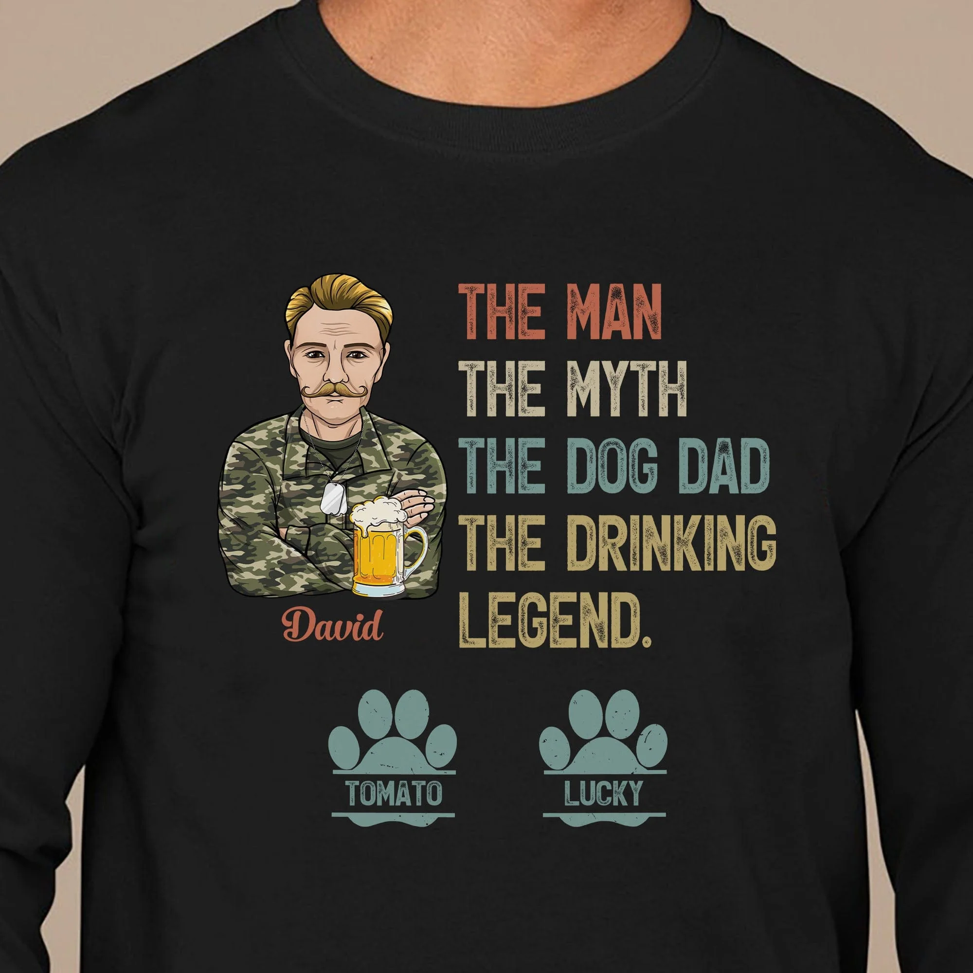 The Dog Dad The Drinking Legend Personalized Custom Dog Dad Shirt C328 - Image 3