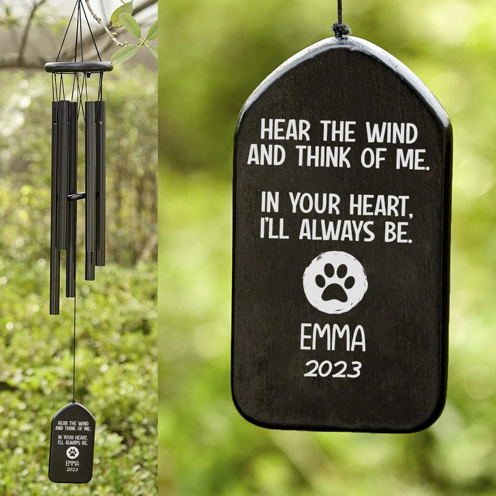 Think Of Me Dog Cat Memorial Wind Chimes Personalized Gifts TA29 889829 - Image 2