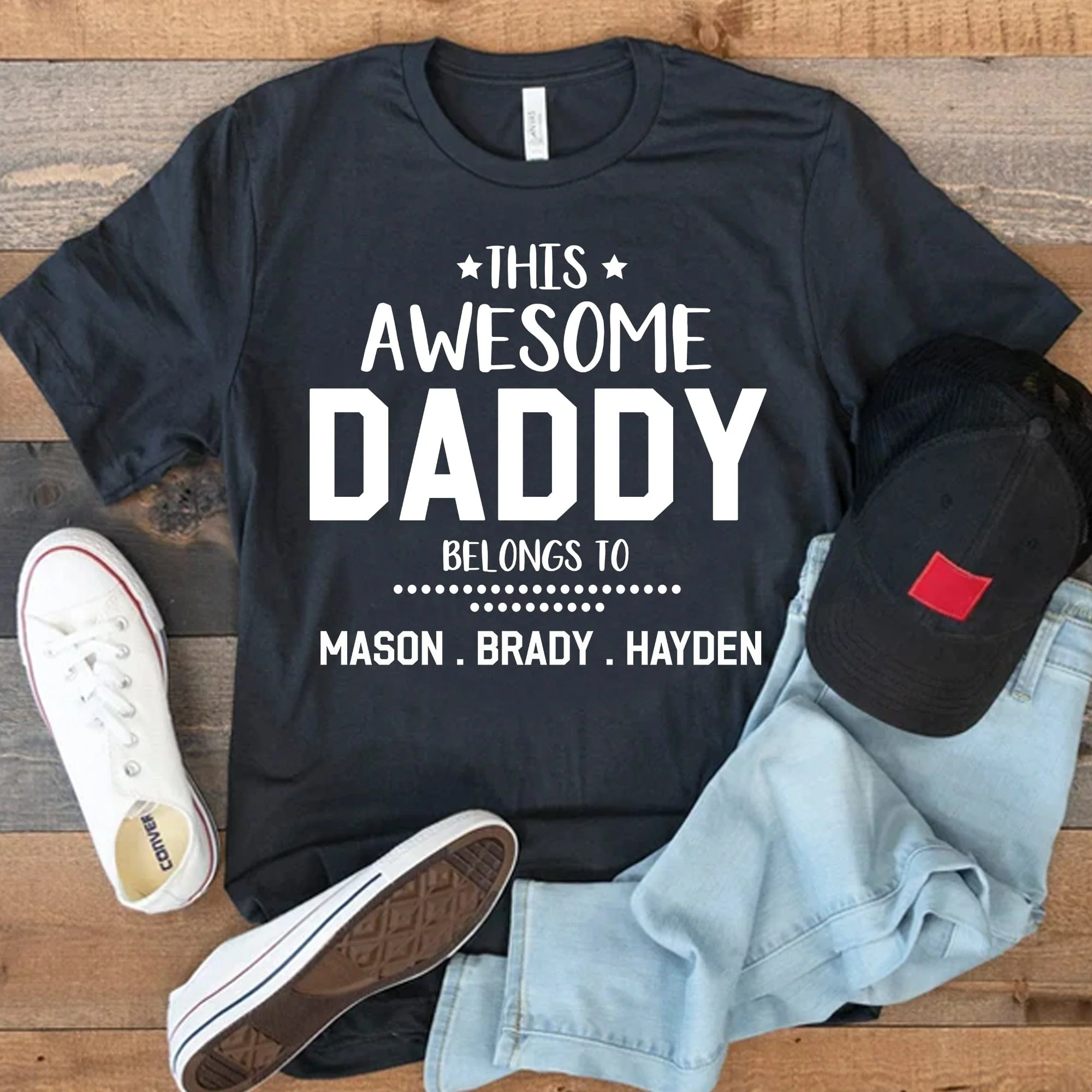 This Awesome Daddy Belongs To Personalized Custom Father's Day Shirt - Image 2