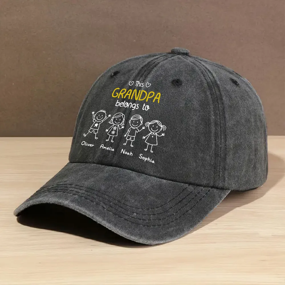 This Grandpa Belongs to Hat, Grandpa Hat With Grandkids Names, Fathers Day Gift For Grandpa 512525 - Image 3