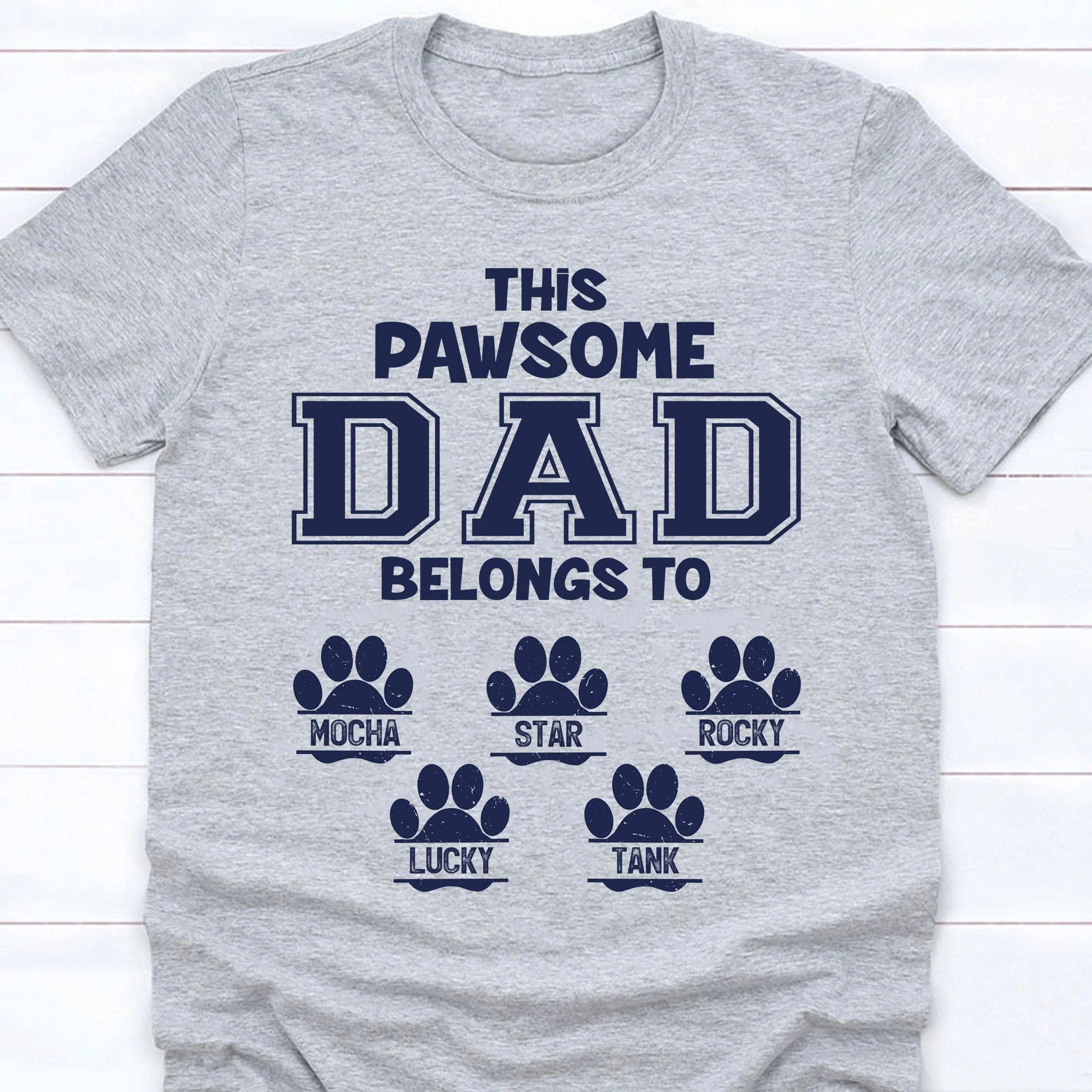This Pawsome Dad Belongs To Personalized Custom Dog Dad Cat Pet Bright Shirt C305 - Image 2