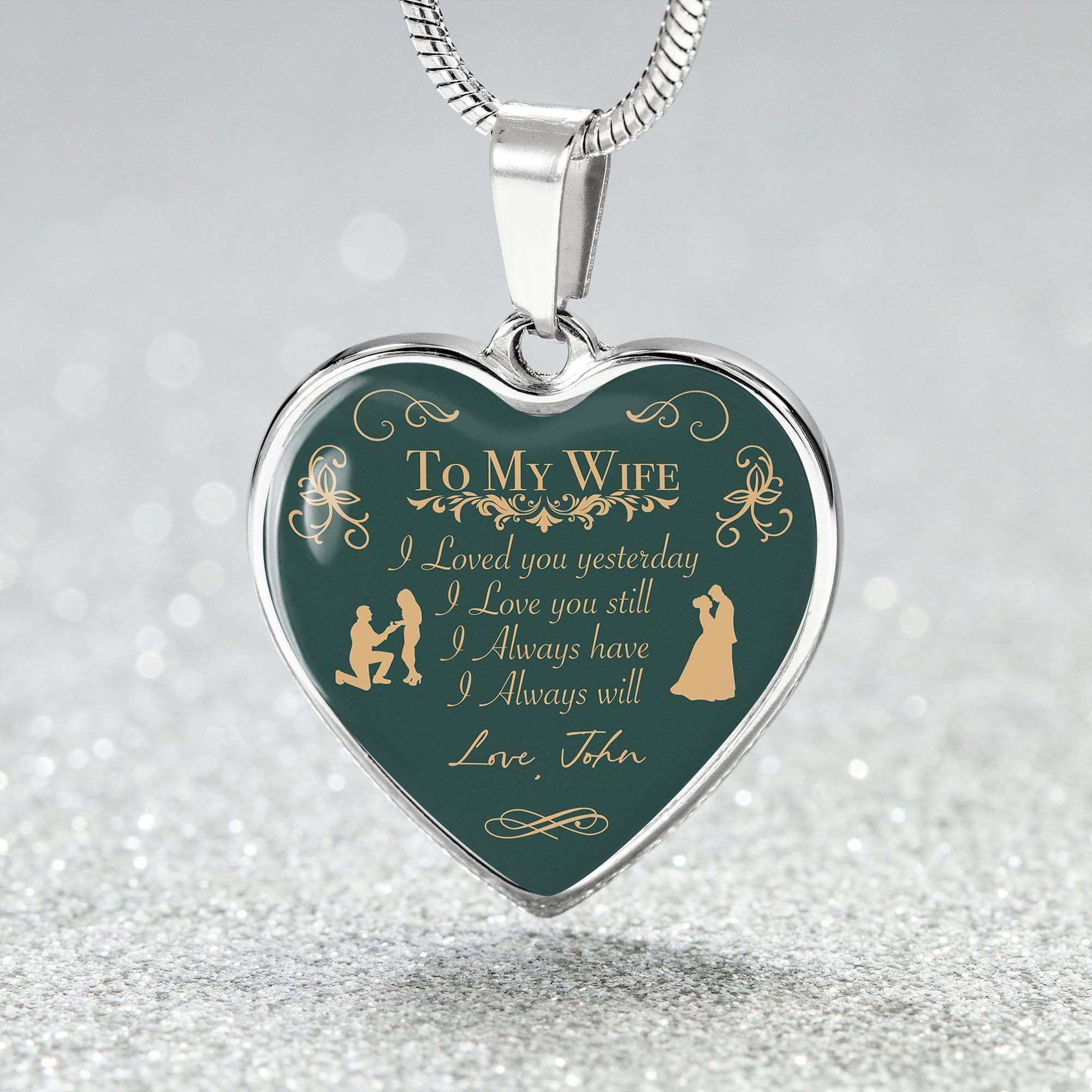 To My Wife Girlfriend Custom Heart Necklace - Image 4