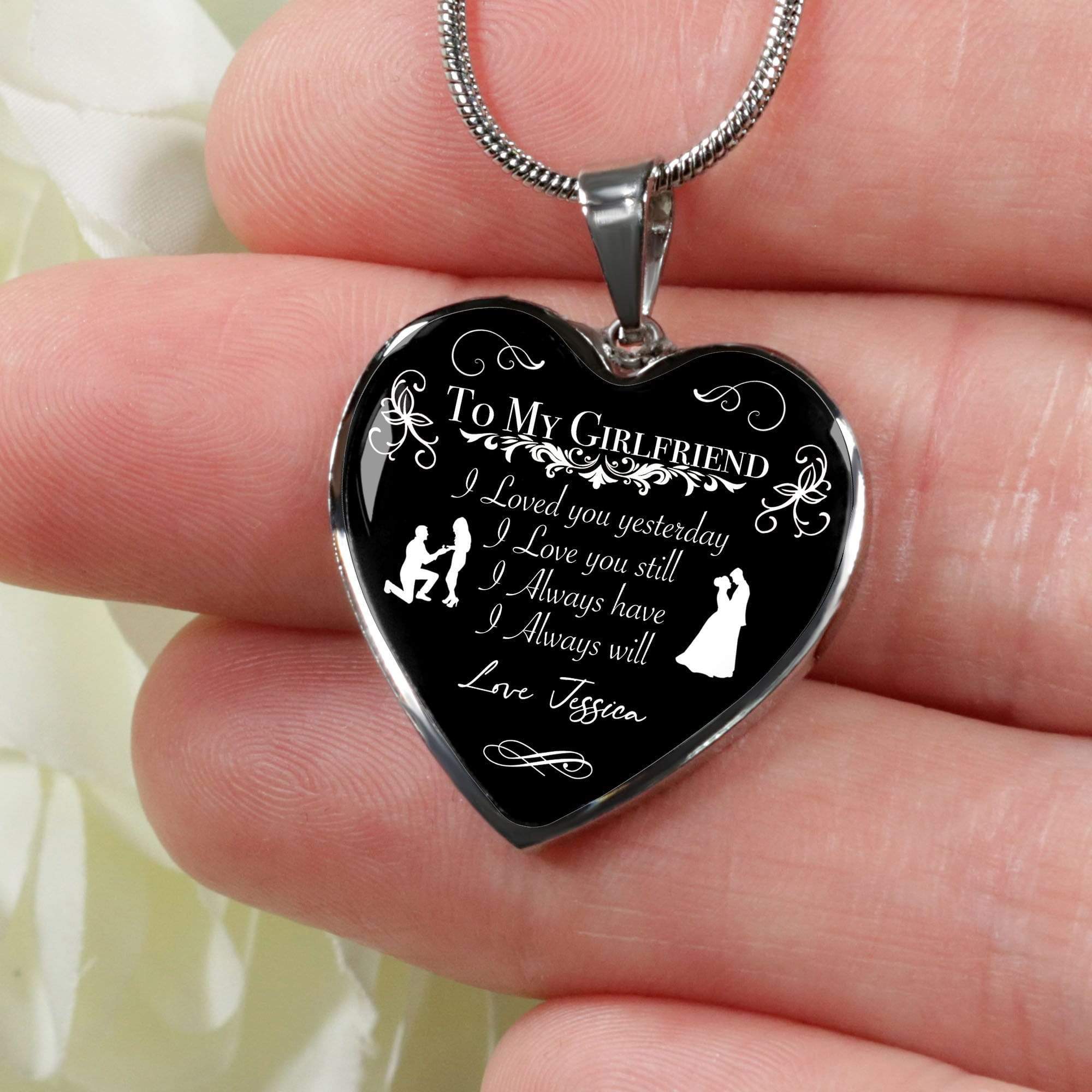 To My Wife Girlfriend Custom Heart Necklace - Image 5